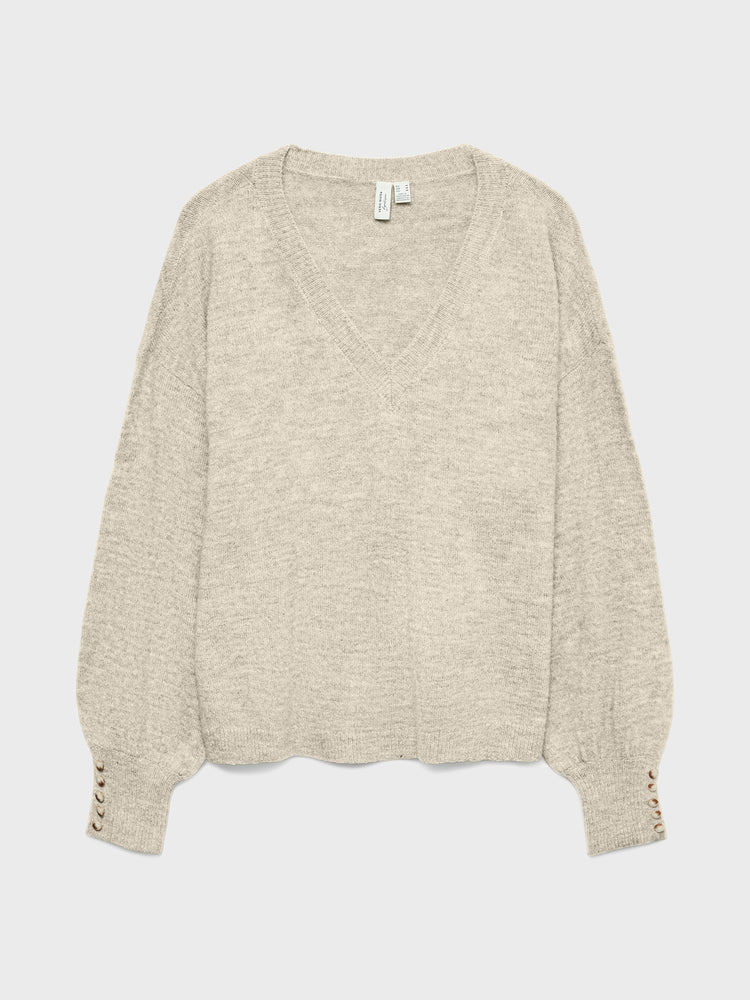 Γυναικεία μπλούζα μελανζέ VMLEFILE LS V-NECK PULLOVER BTQ 10335268 | 10335268