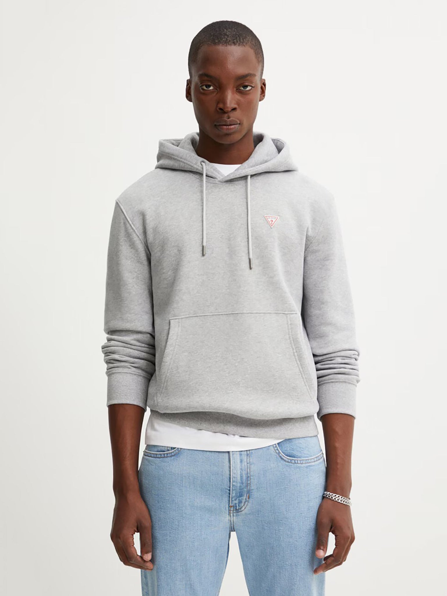 Ανδρική μπλούζα φούτερ μελανζέ hood slim mini logo M4YQ22K9V31H90Z | M4YQ22K9V31H90Z