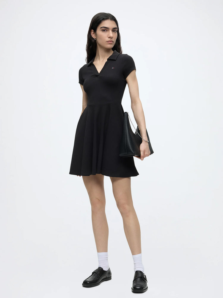 Γυναικείο φόρεμα ριπ TJW RIB FIT & FLARE POLO DRESS DW0DW23321BDS | DW0DW23321BDS