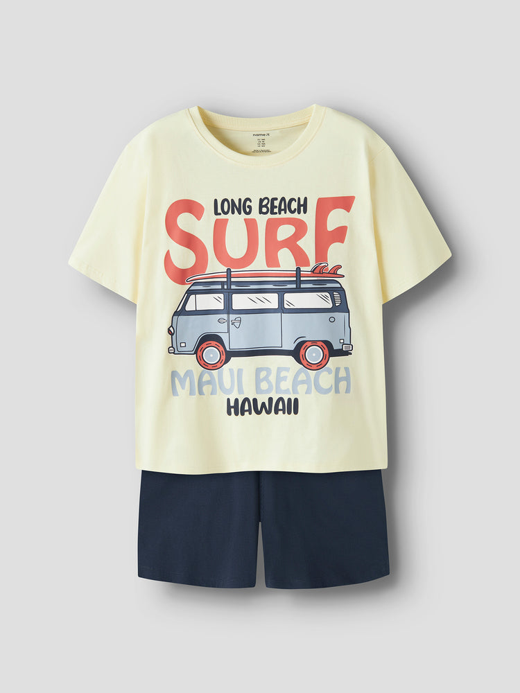 Εφηβικό σύνολο με βερμούδα Hawaii NKMVIGOR SS NREG TOP SET 13241598 | 13241598