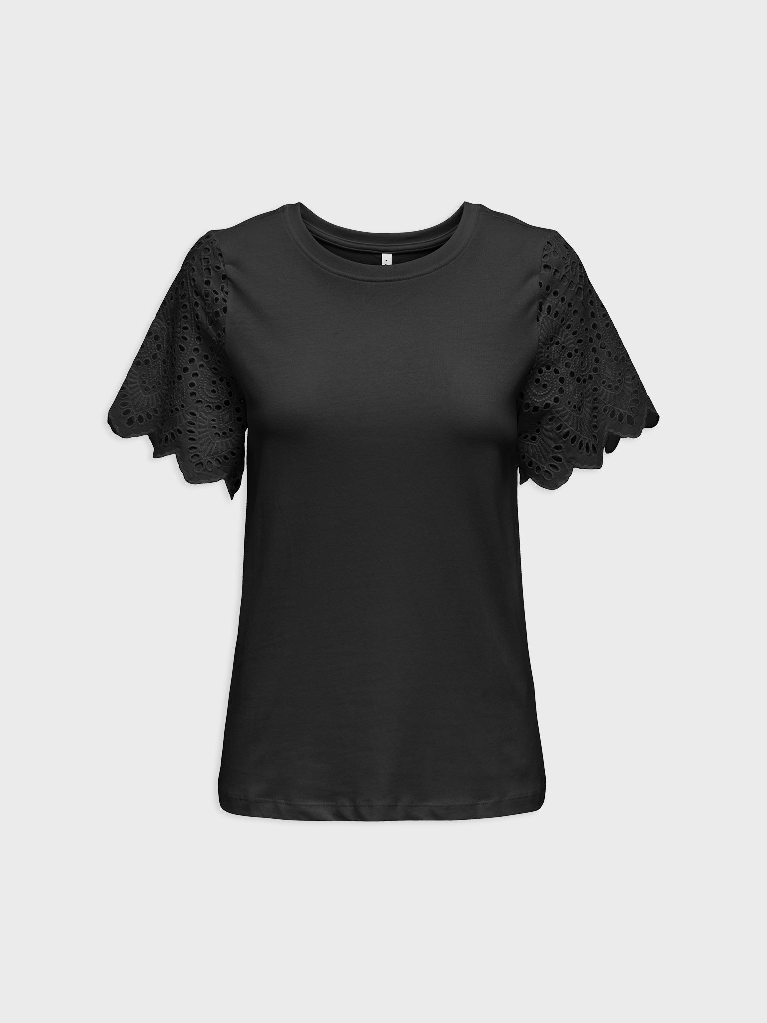 Γυναικείο t-shirt κιπούρ μανίκια ONLEBBA LIFE S/S LACE TOP JRS 15324887 | 15324887