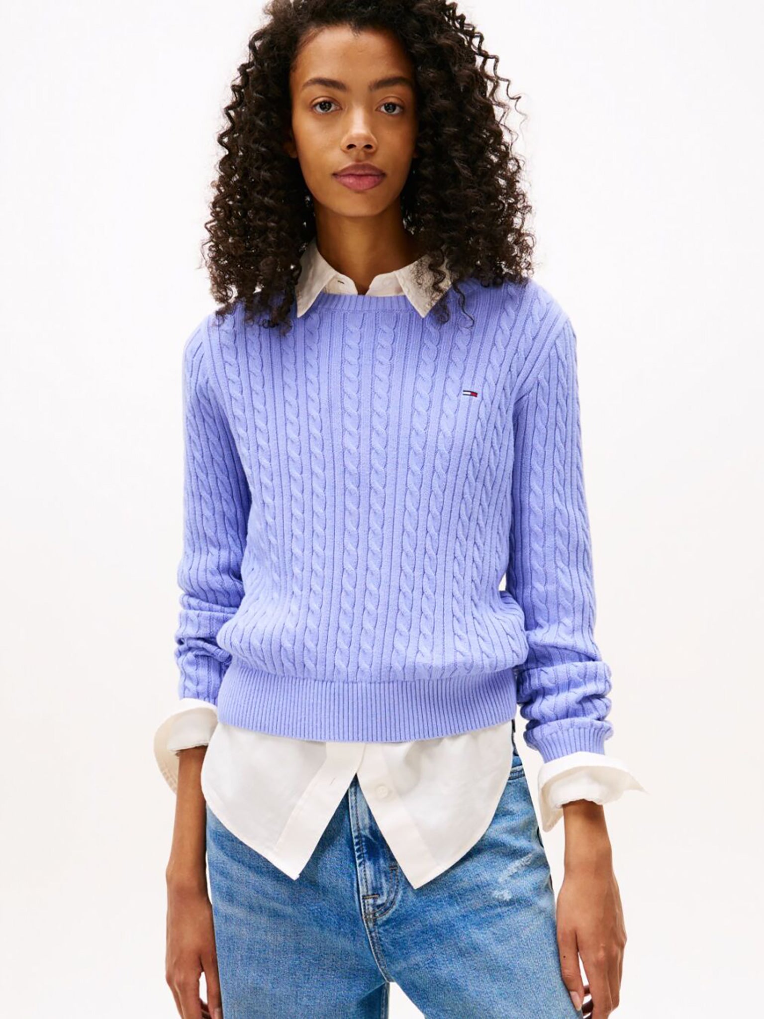 Γυναικεία μπλούζα πλεκτή TJW CABLE ESSENTIAL SWEATER DW0DW22165C5Z | DW0DW22165C5Z
