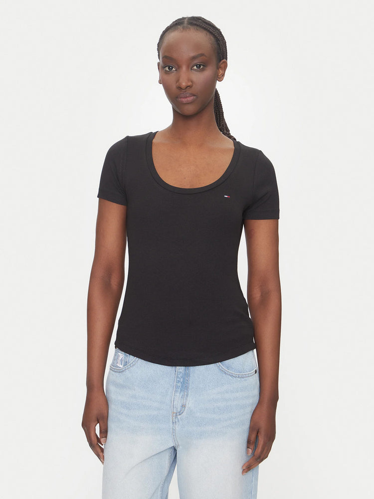 Γυναικείο t-shirt ριπ TJW REG SOFT RIB ESSENTIAL SS DW0DW20916BDS | DW0DW20916BDS