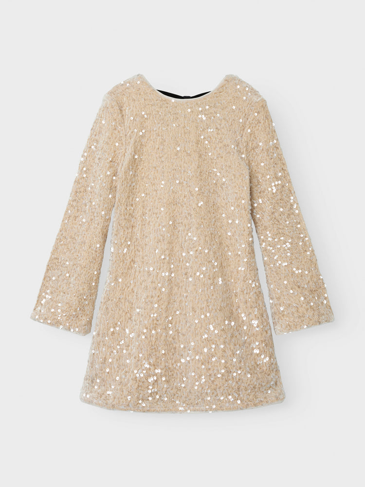Εφηβικό φόρεμα με παγιέτα NKFRUSITTA LS DRESS 13238600 | 13238600