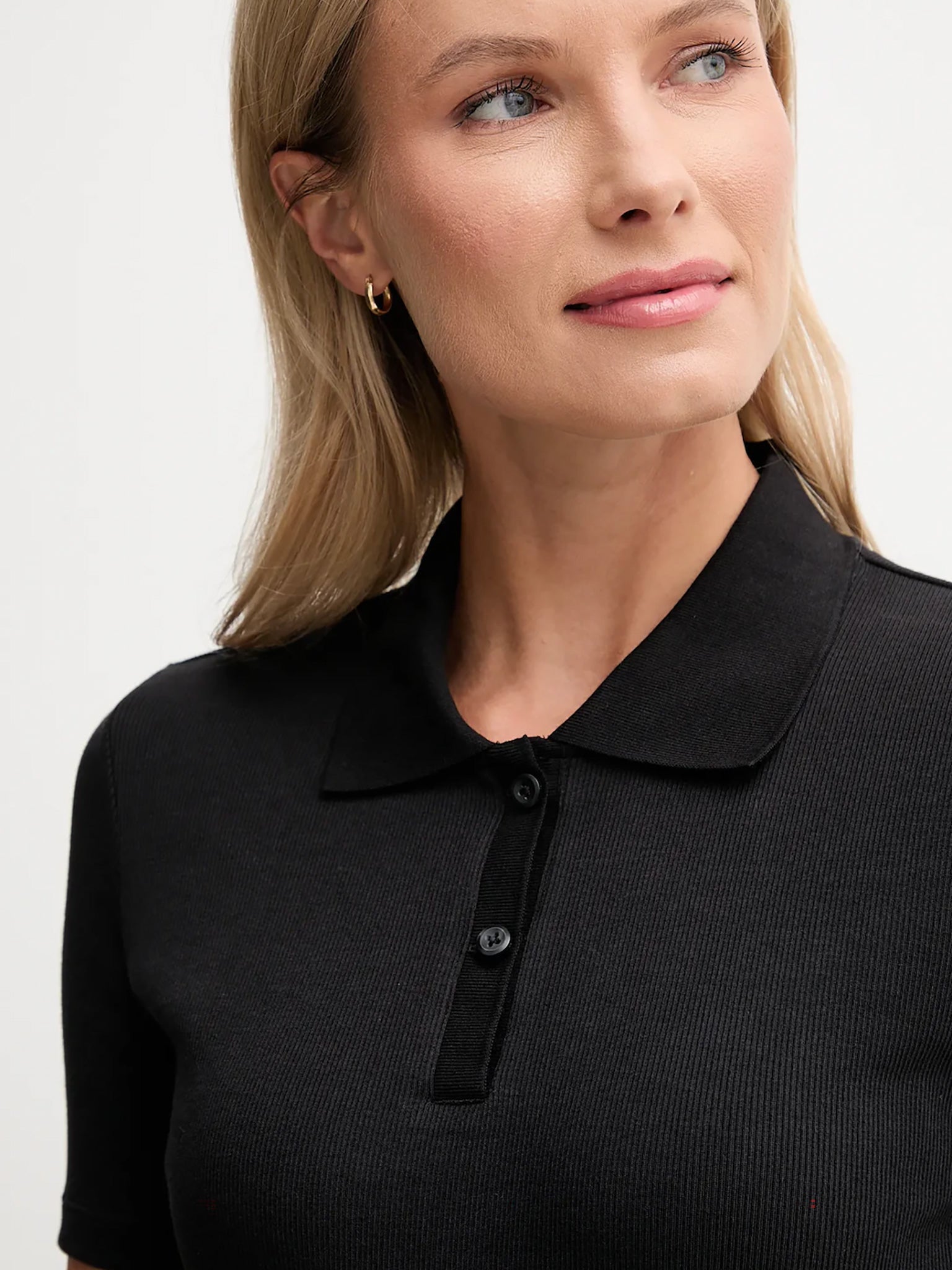 Γυναικεία μπλούζα polo A - WOVEN LABEL 2X2 RIB POLO LV047C907GUB1 | LV047C907GUB1