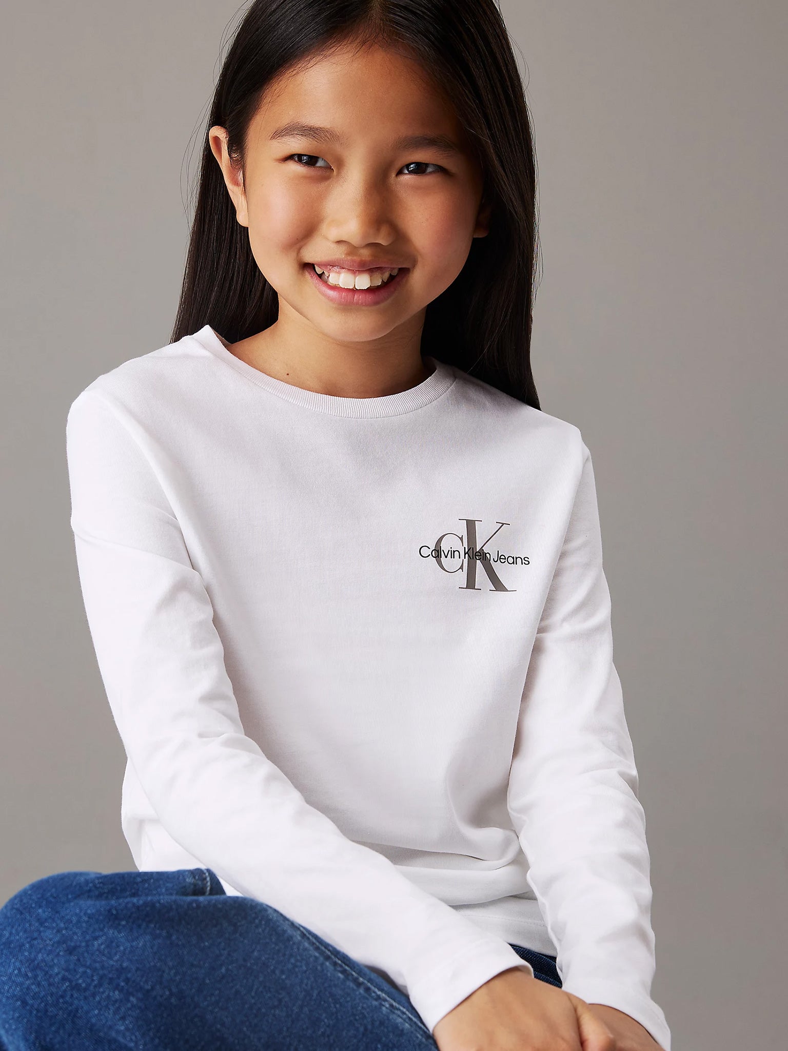Εφηβική μπλούζα μακό CHEST MONOLOGO LS T-SHIRT IU0IU00677YAF | IU0IU00677YAF