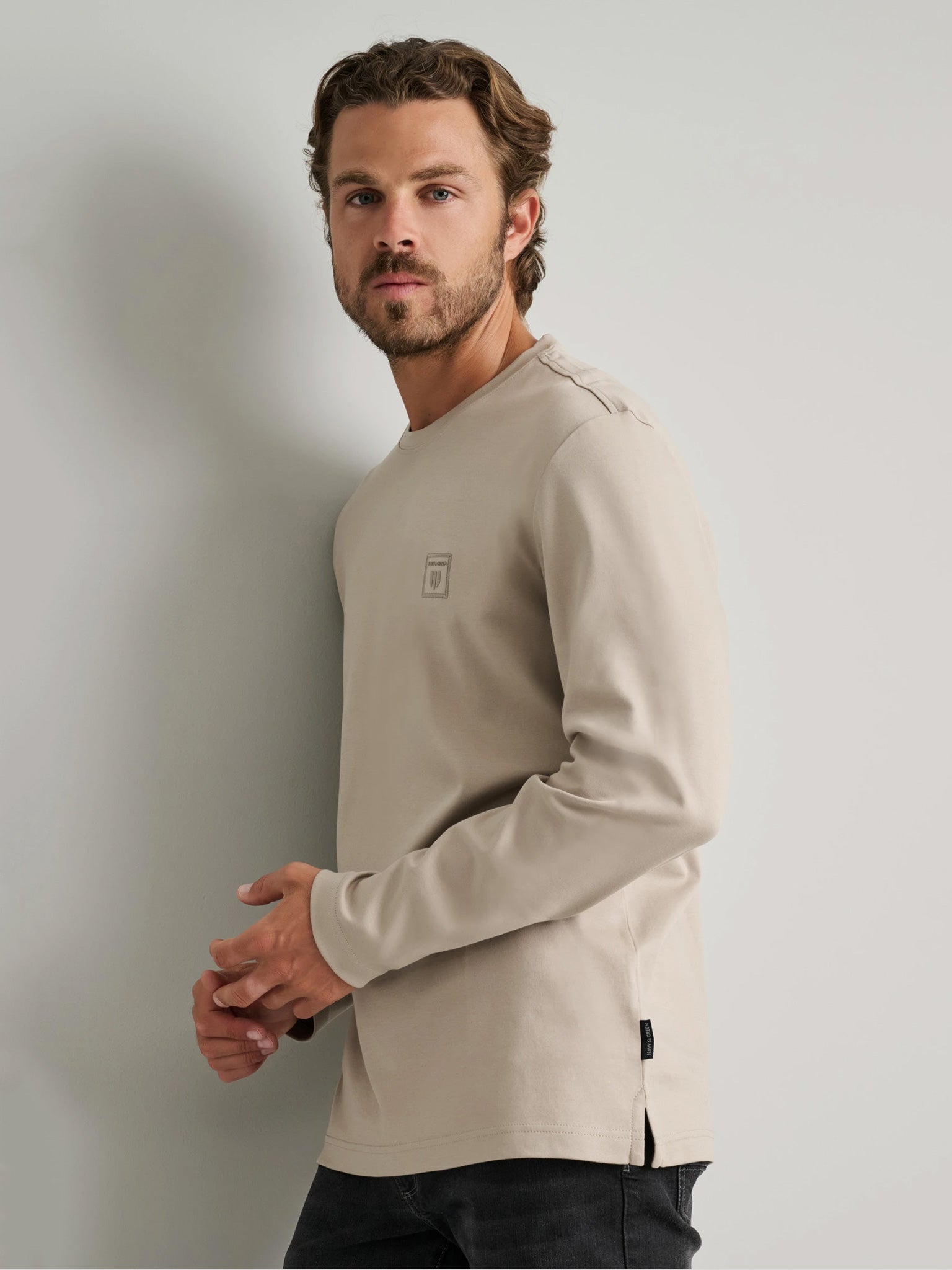 Ανδρική μπλούζα μακό beige 24EY.030/R | 24EY.030/R