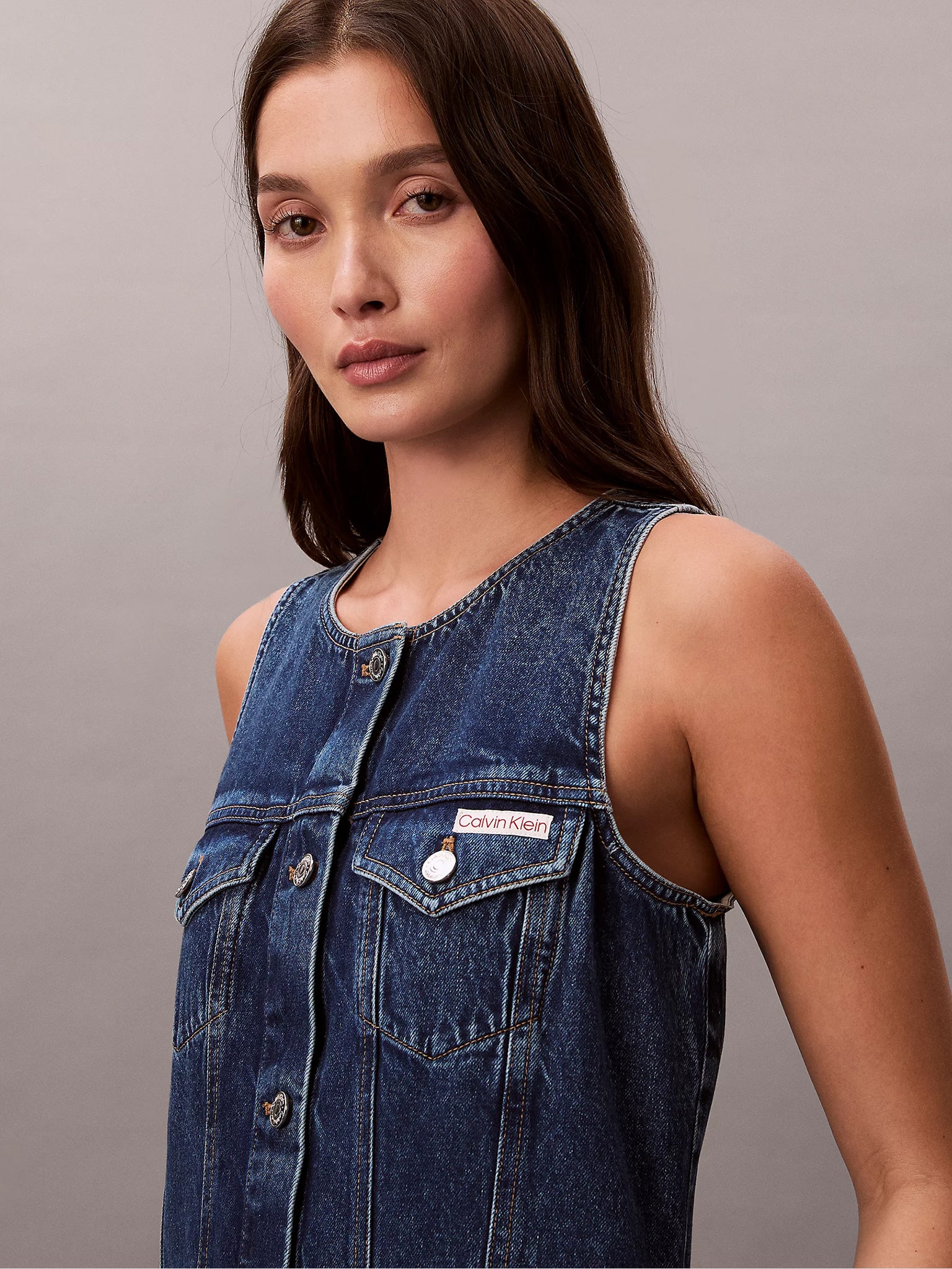 Γυναικείο φόρεμα τζιν WHS SLVLS MINI TRUCKER DRESS LV047F761G0LX | LV047F761G0LX