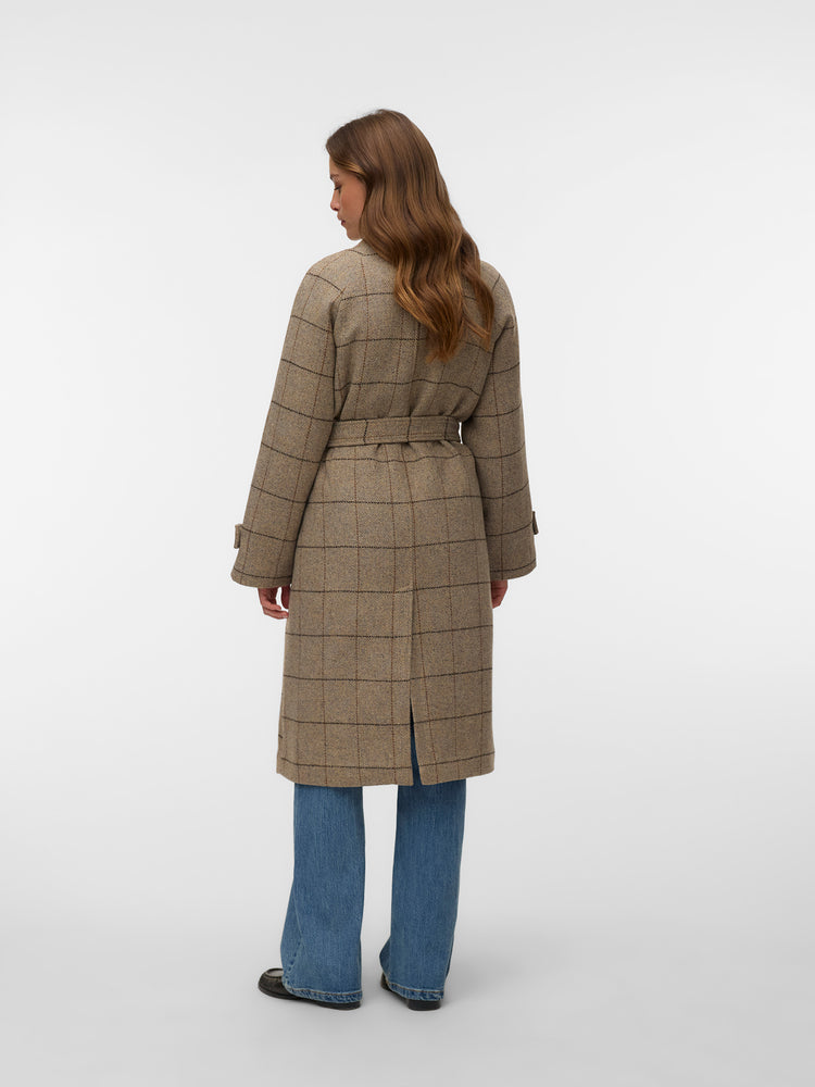 Γυναικείο παλτό μακρύ VMGEMMA LONG WOOL BLEND CHECK COAT 10351004 | 10351004