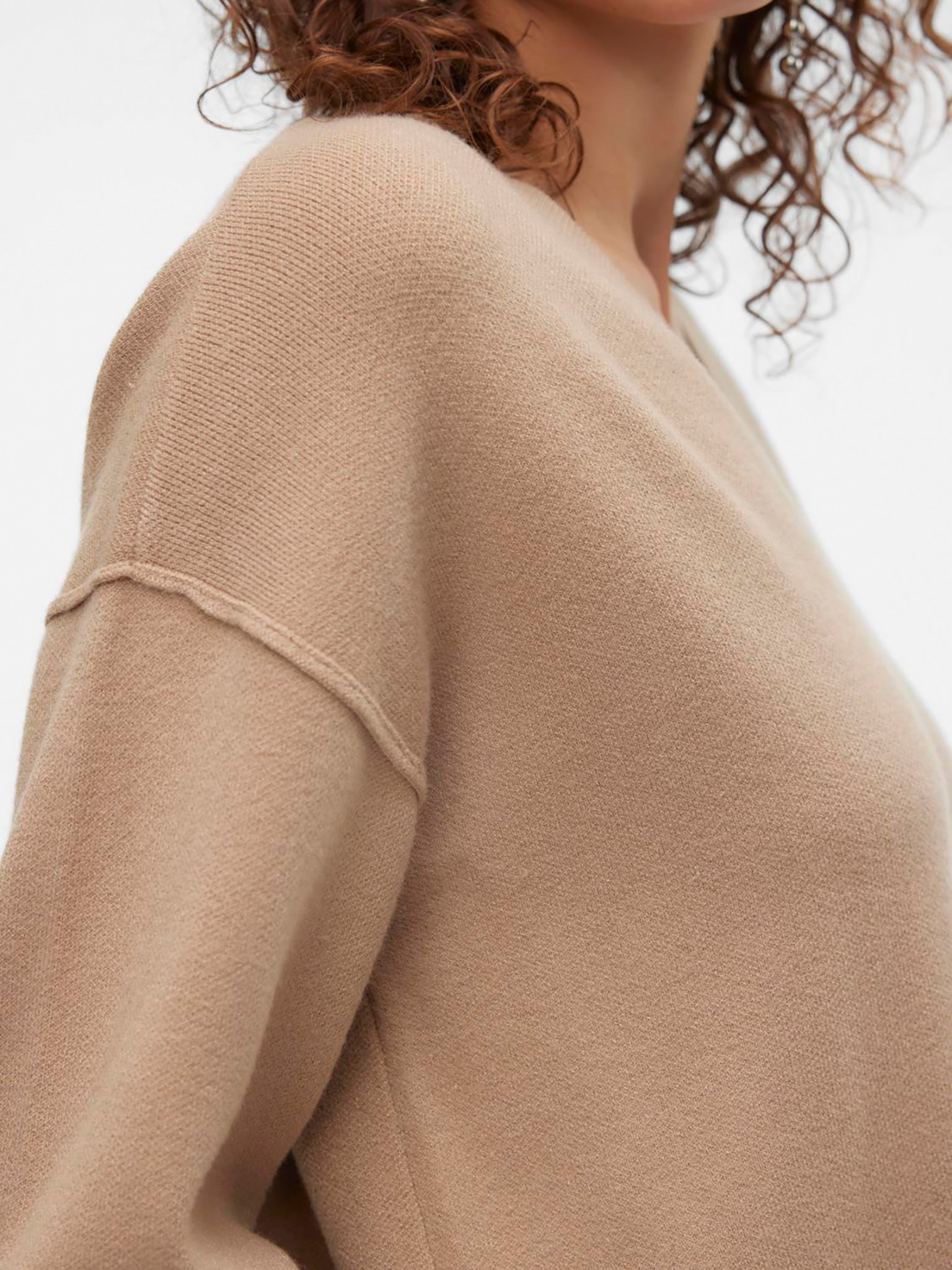 Γυναικεία μπλούζα πλεκτή cropped VMGOLD LINK LS V-NECK CROPPED PULL. 10311403 | 10311403