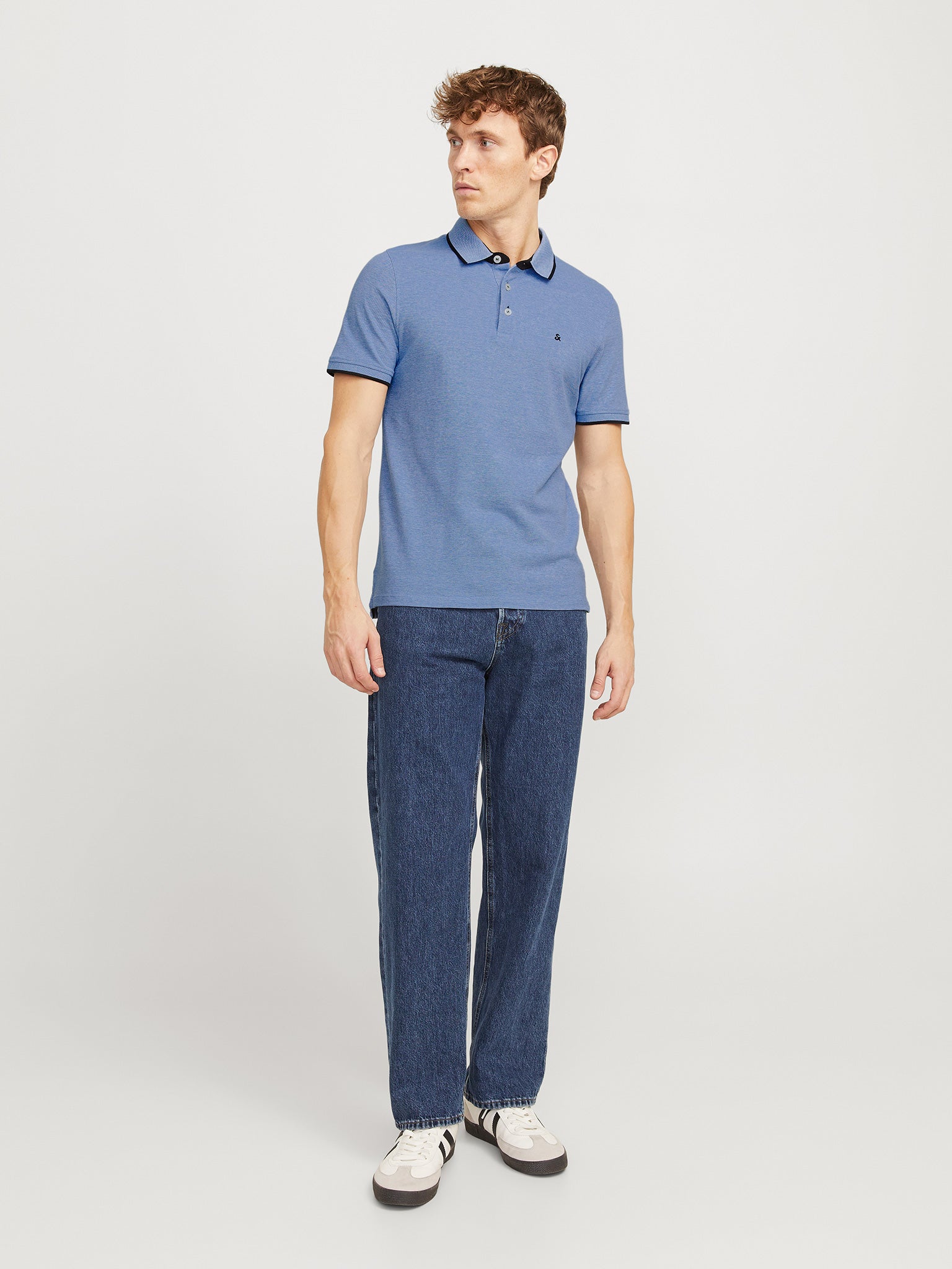 Ανδρικό polo μελανζέ JJEPAULOS POLO SS NOOS 12136668 | 12136668
