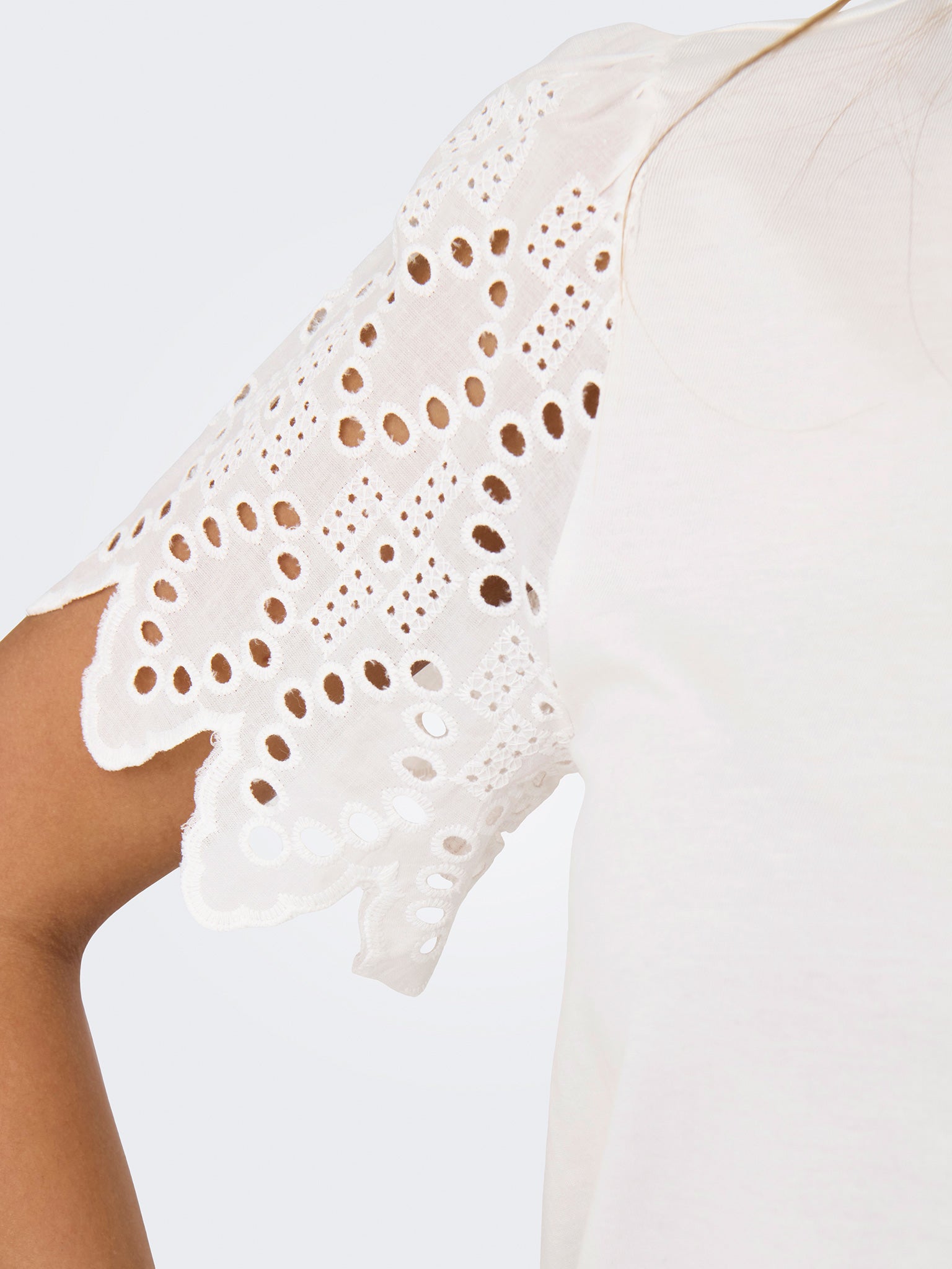 Γυναικείο t-shirt κιπούρ μανίκια ONLEBBA LIFE S/S LACE TOP JRS 15324887 | 15324887