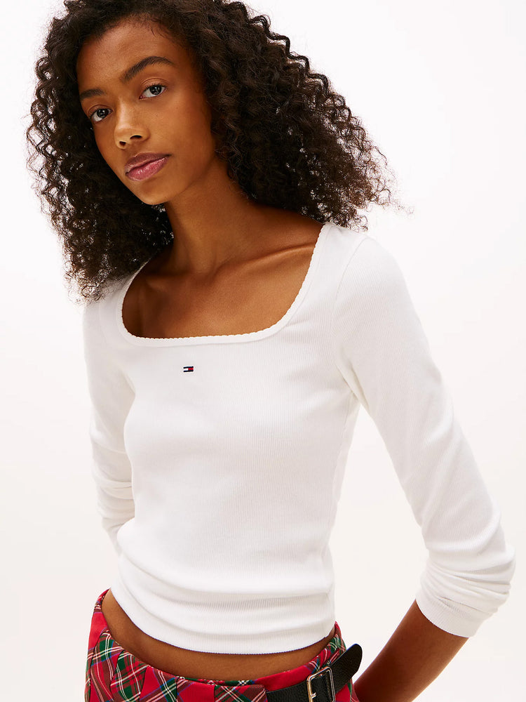 Γυναικεία μπλούζα TJW SLIM SOFT RIB LS TEE DW0DW21836YBL | DW0DW21836YBL