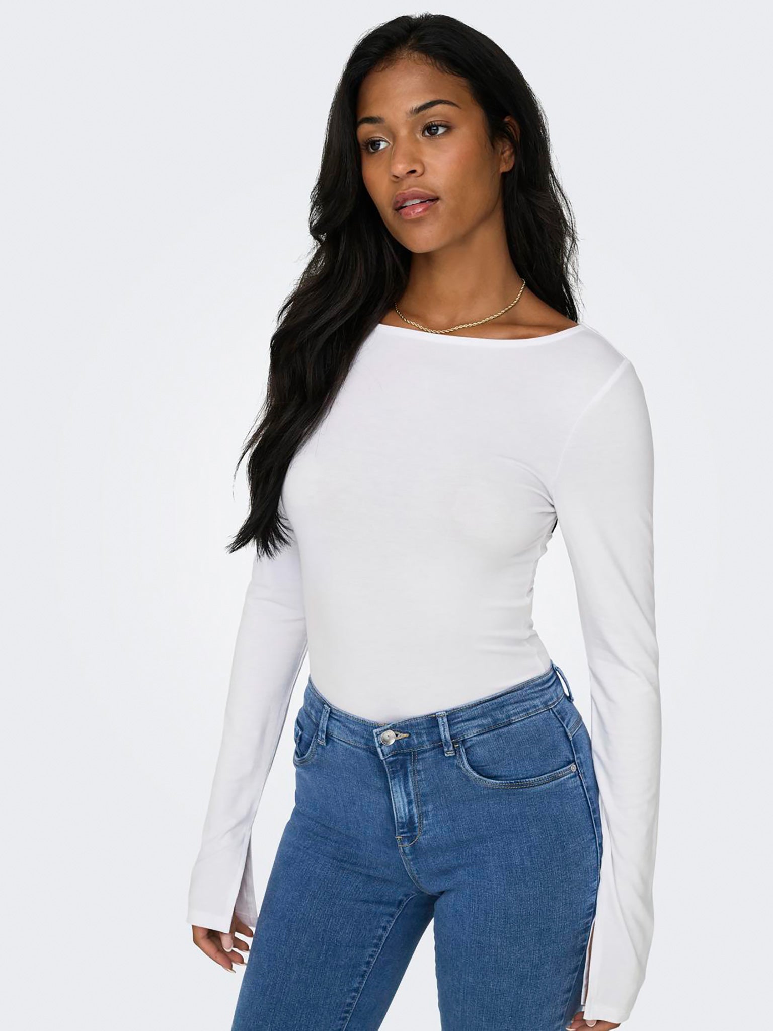 Γυναικεία μπλούζα μακό ONLFELINA L/S BOATNECK SLIT TOP CS JRS 15336321 | 15336321
