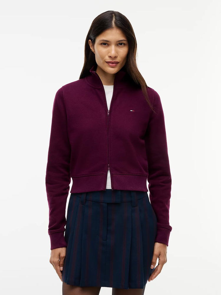Γυναικεία ζακέτα φούτερ κοντή Funnel Neck Fitted Zip-Thru Sweatshirt DW0DW23535V11 | DW0DW23535V11