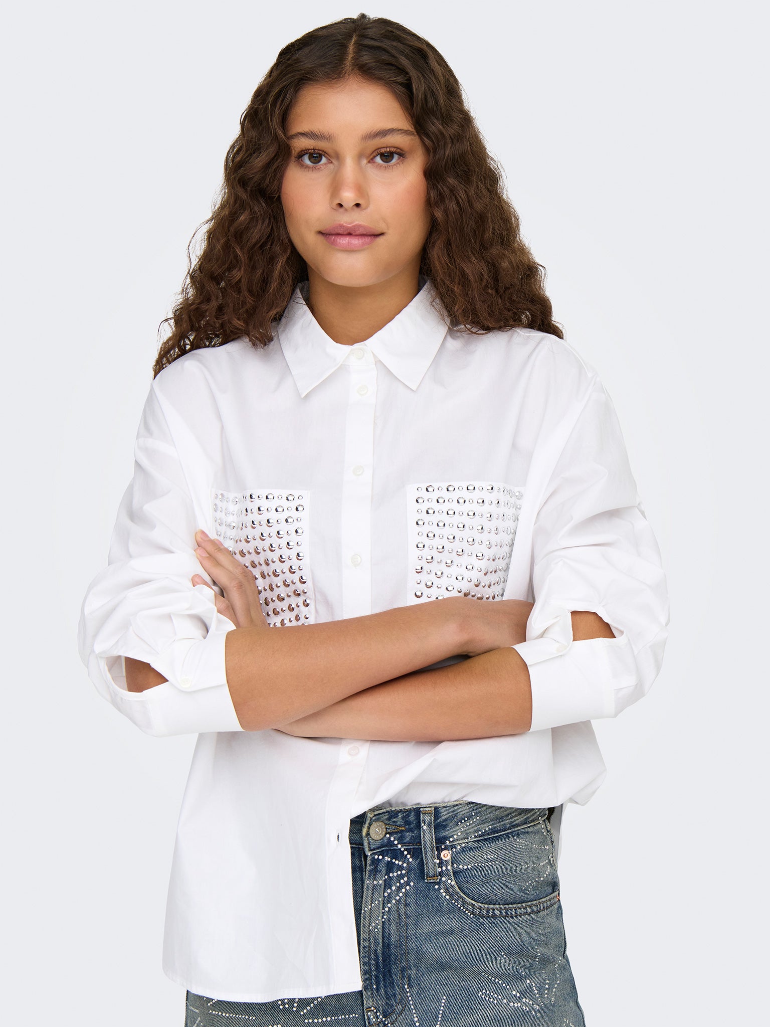 Γυναικείο πουκάμισο ONLGITHA LIFE LS STUDDED SHIRT 15334082 | 15334082