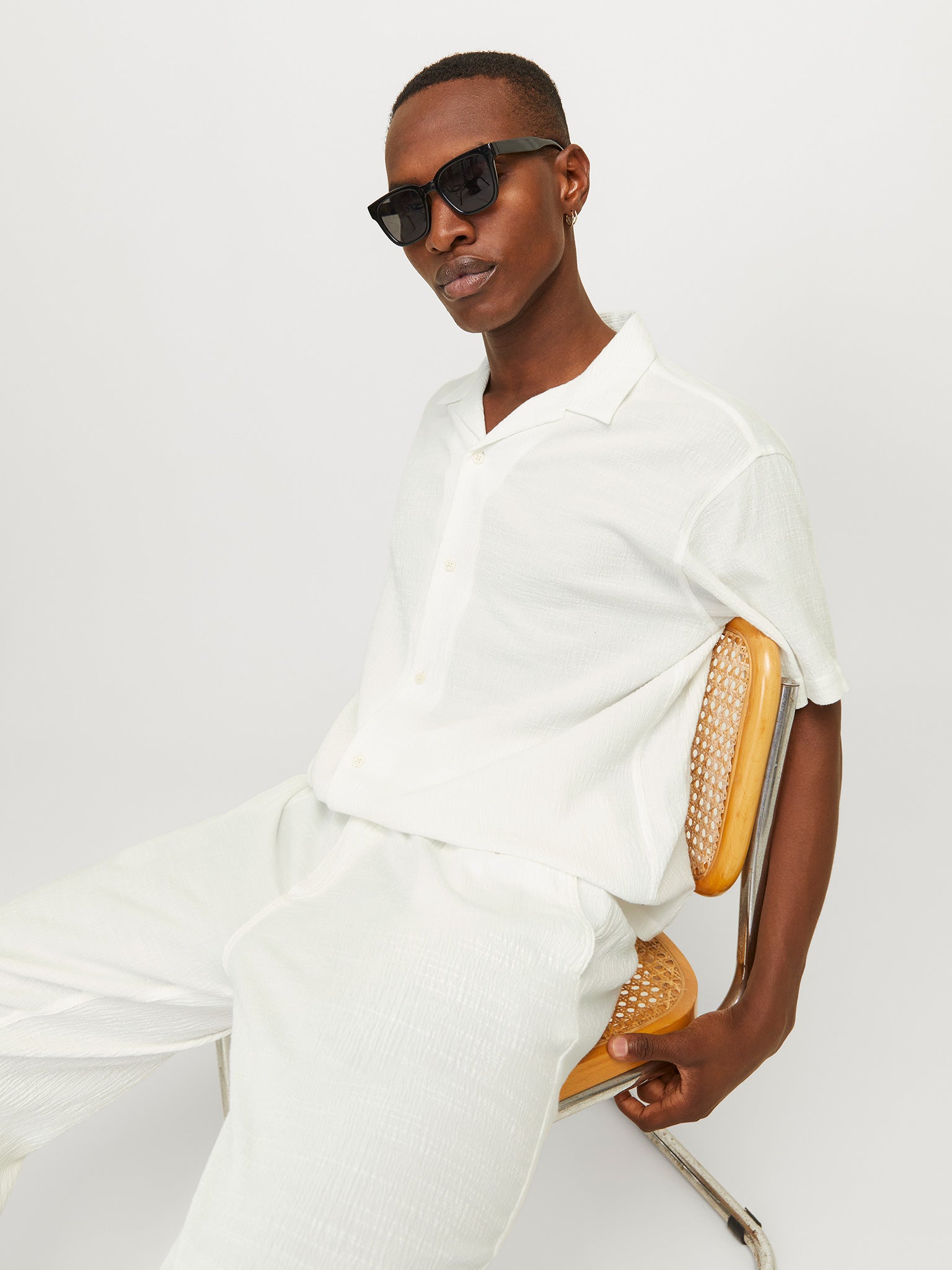 Ανδρικό πουκάμισο γκοφρέ JORLUKE CRINKLE RESORT SHIRT 12255781 | 12255781