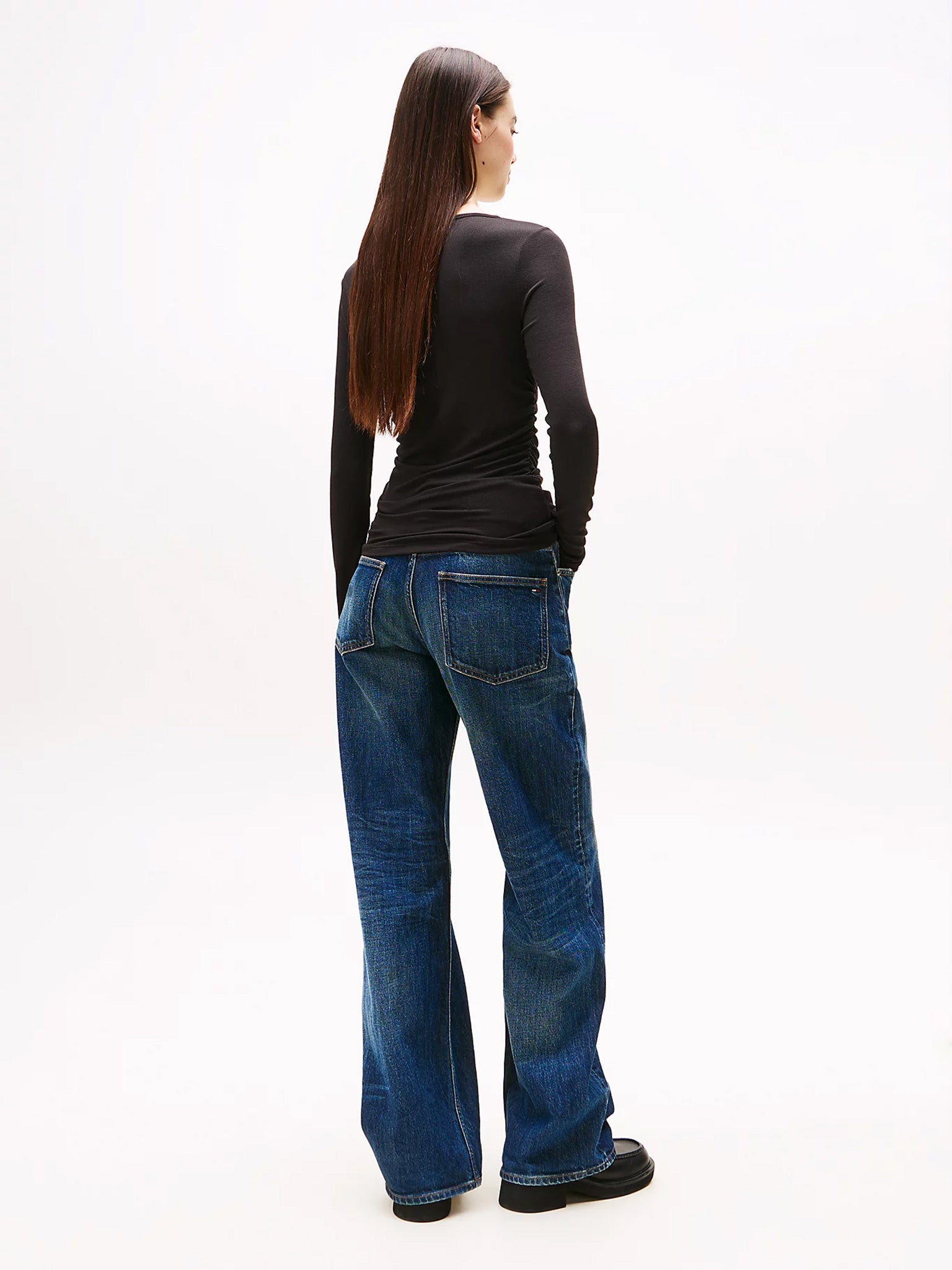 Γυναικεία μπλούζα ριπ TJW SLIM RUCHED LS TOP DW0DW21568BDS | DW0DW21568BDS