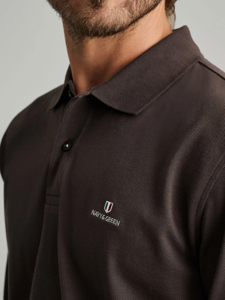 Ανδρική μπλούζα polo bitter chocolate 24GE.500.8 | 24GE.500.8