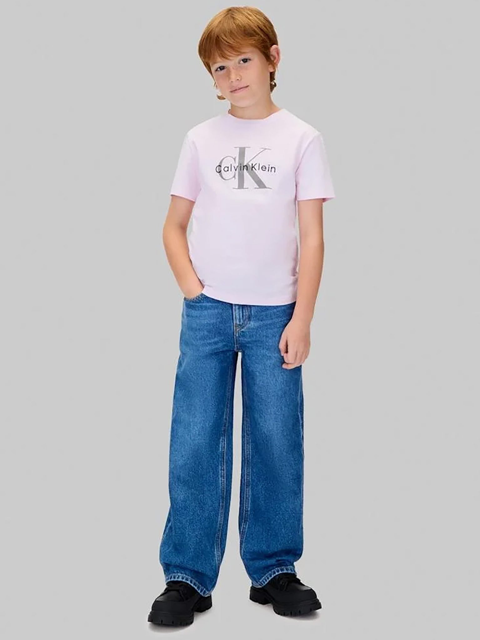 Παιδική μπλούζα μακό CK MONOGRAM SS T-SHIRT IU0IU00715TDI | IU0IU00715TDI