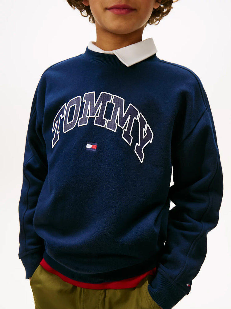 Παιδική μπλούζα φούτερ VARSITY RAISED PRINT SWEATSHIRT KB0KB09899C1G | KB0KB09899C1G