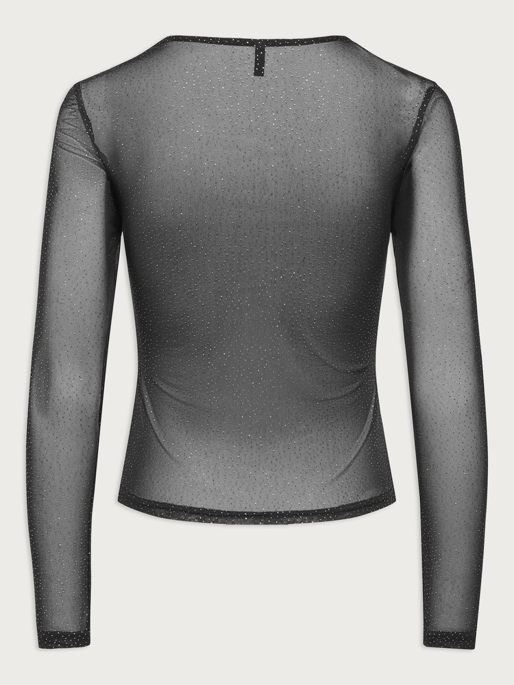 Γυναικεία μπλούζα διάφανη ONLOPUS L/S MESH TOP JRS15384893 | 15384893