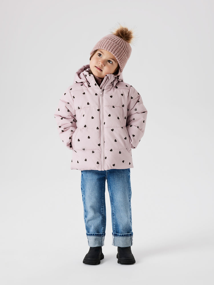 Παιδικό μπουφάν σταμπωτό hearts NMFMONDAY PUFFER JACKET 13243667 | 13243667