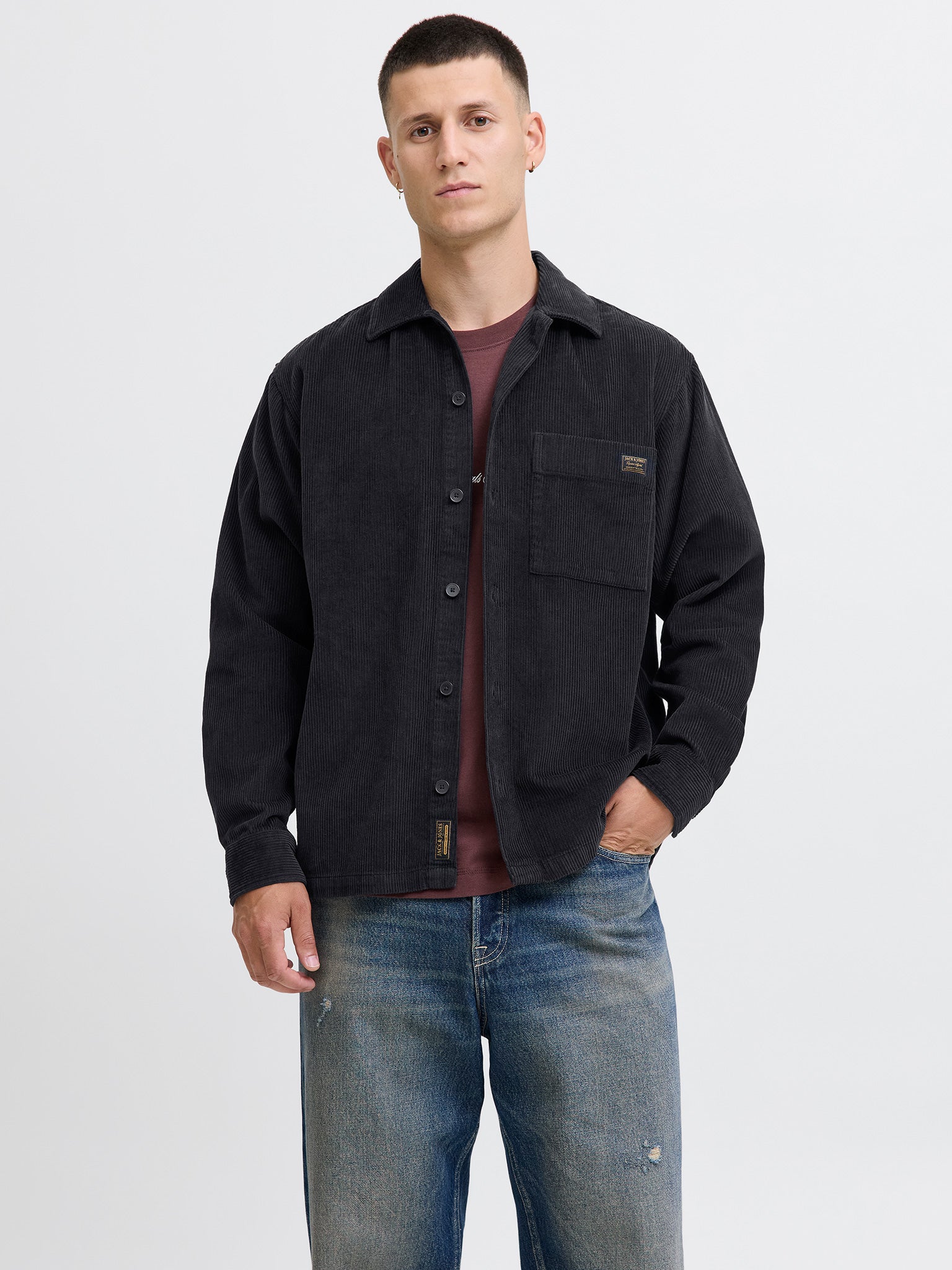 Ανδρικό πουκάμισο overshirt JJCORDUROY OVERSHIRT L/S 12278992 | 12278992