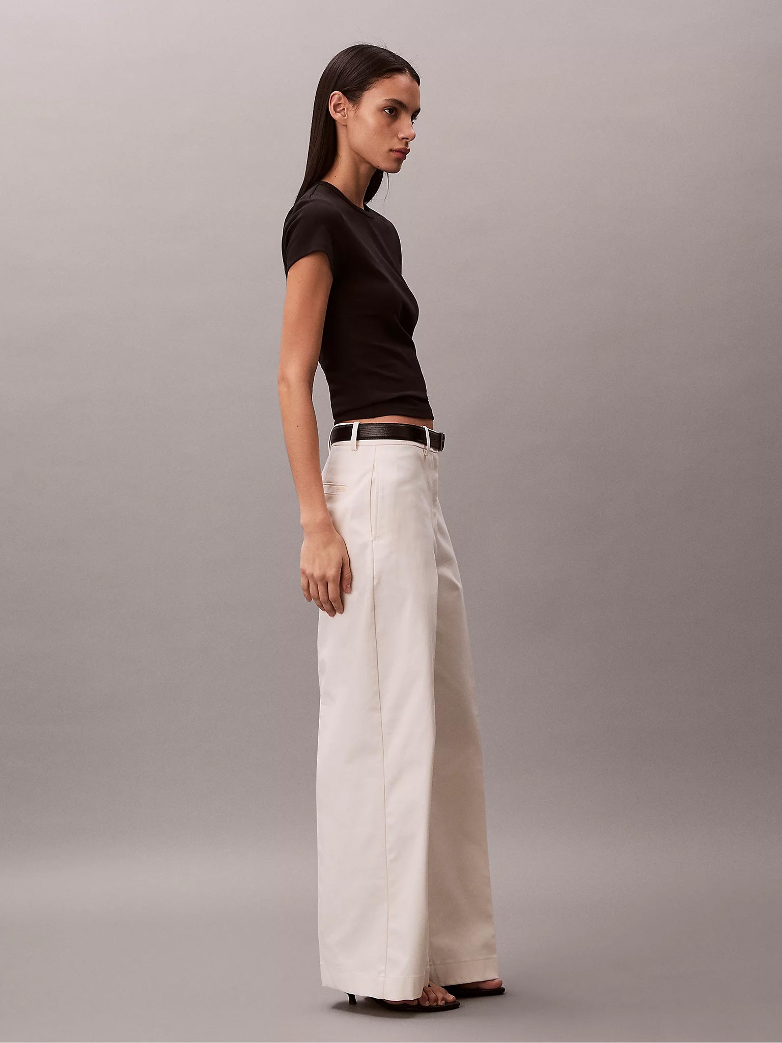 Γυναικείο παντελόνι υφασμάτινο baggy | LV047F621GYAS