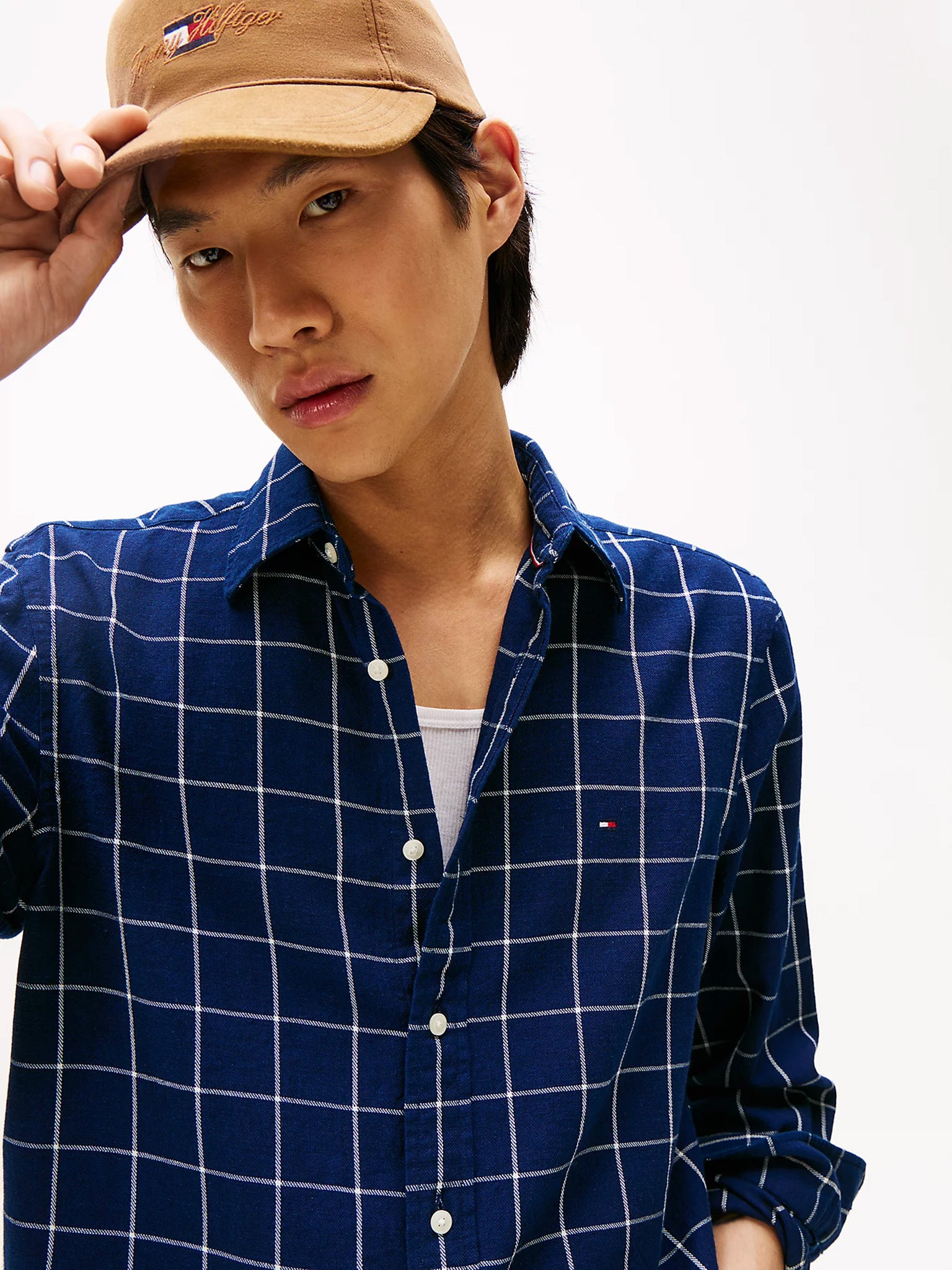 Ανδρικό πουκάμισο καρό TWILL INDIGO RF SHIRT MW0MW404510MS | MW0MW404510MS