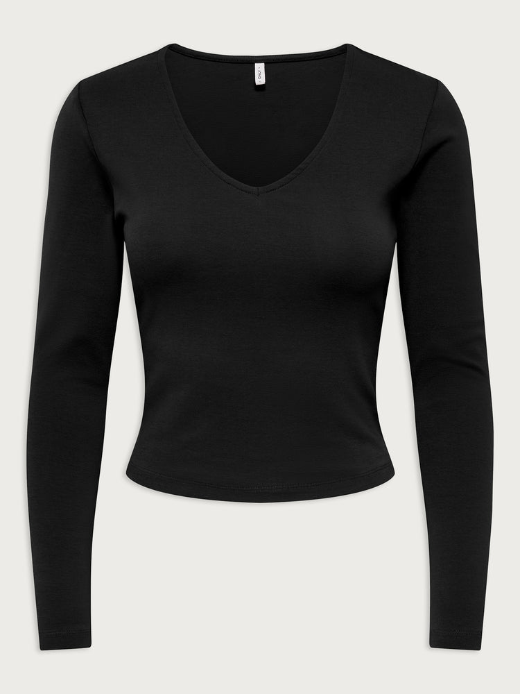 Γυναικεία μπλούζα μακό ONLRILEY L/S V-NECK TOP JRS 15386480 | 15386480