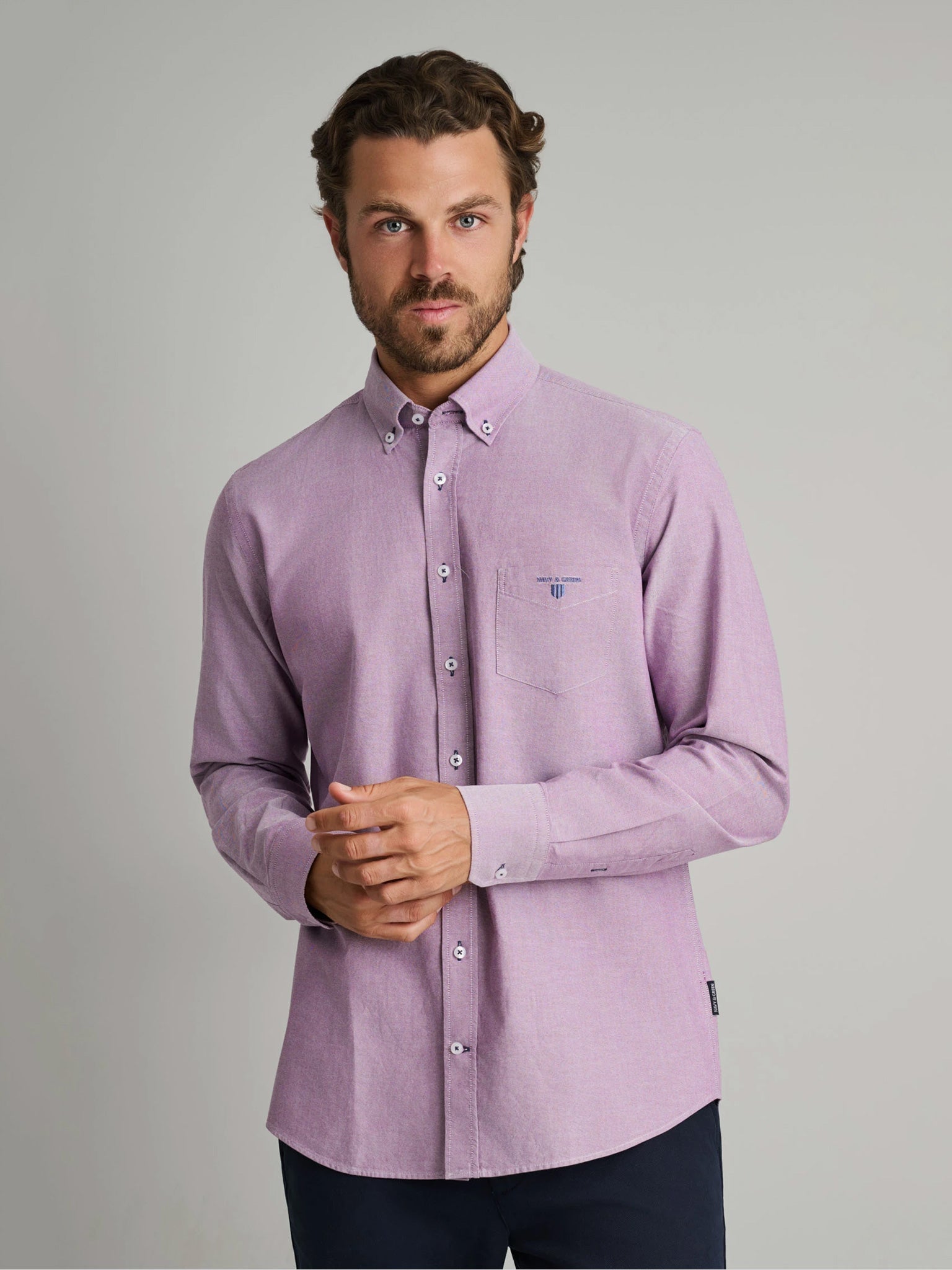 Ανδρικό πουκάμισο violet 24NG.KR130/1B.1 | 24NG.KR130/1B.1