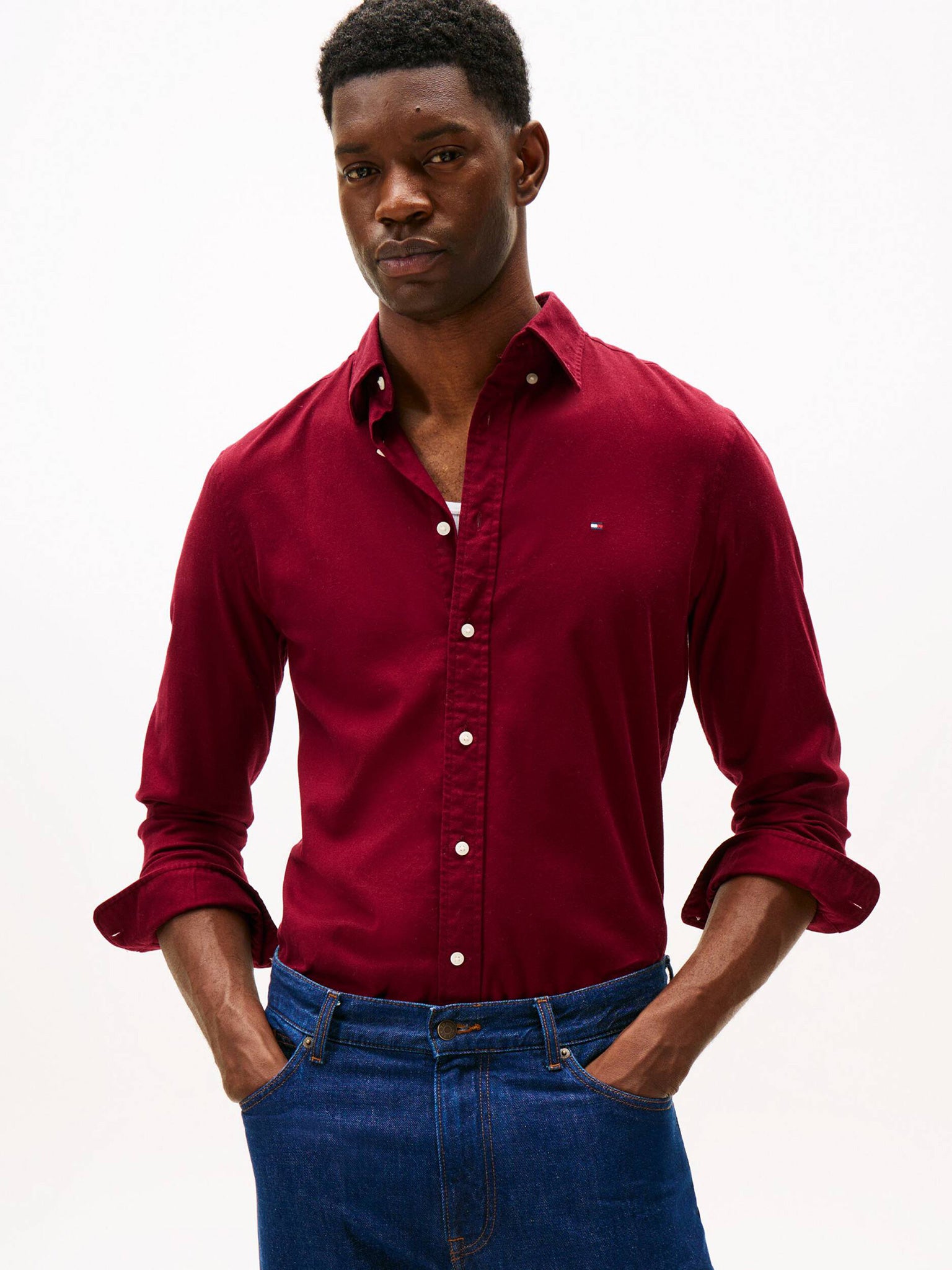 Ανδρικό πουκάμισο FLEX FLANNEL SOLID RF SHIRT MW0MW40469VLP | MW0MW40469VLP