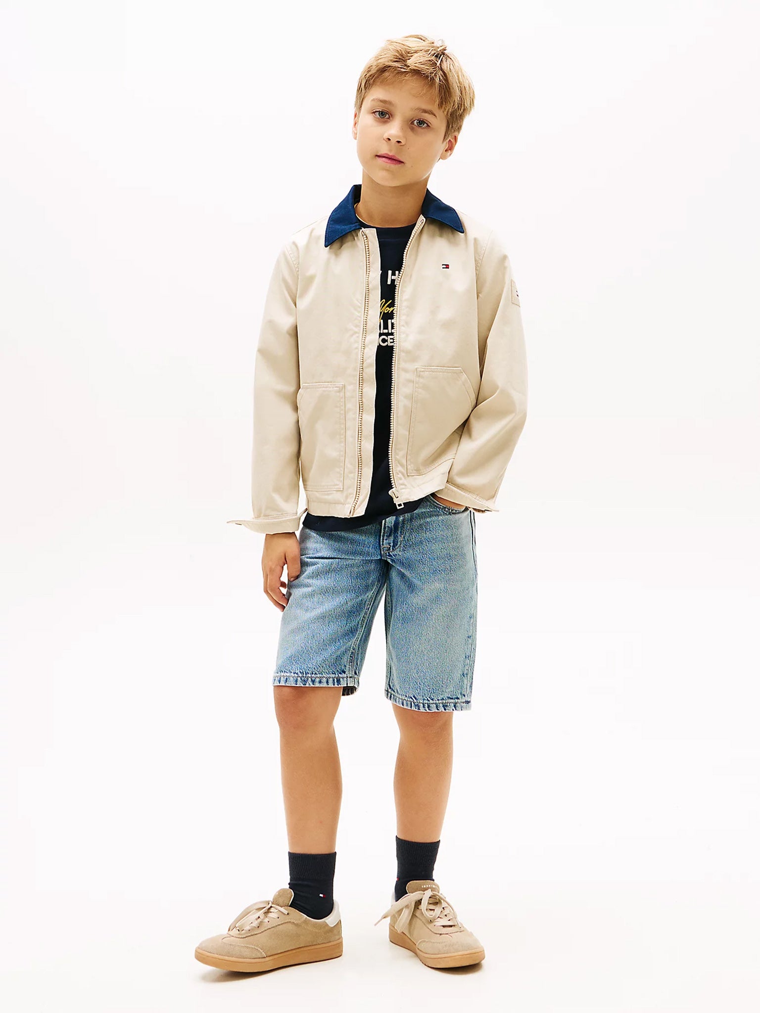 Παιδική βερμούδα τζιν STRAIGHT MID BLUE DENIM SHORTS KB0KB102371CF | KB0KB102371CF