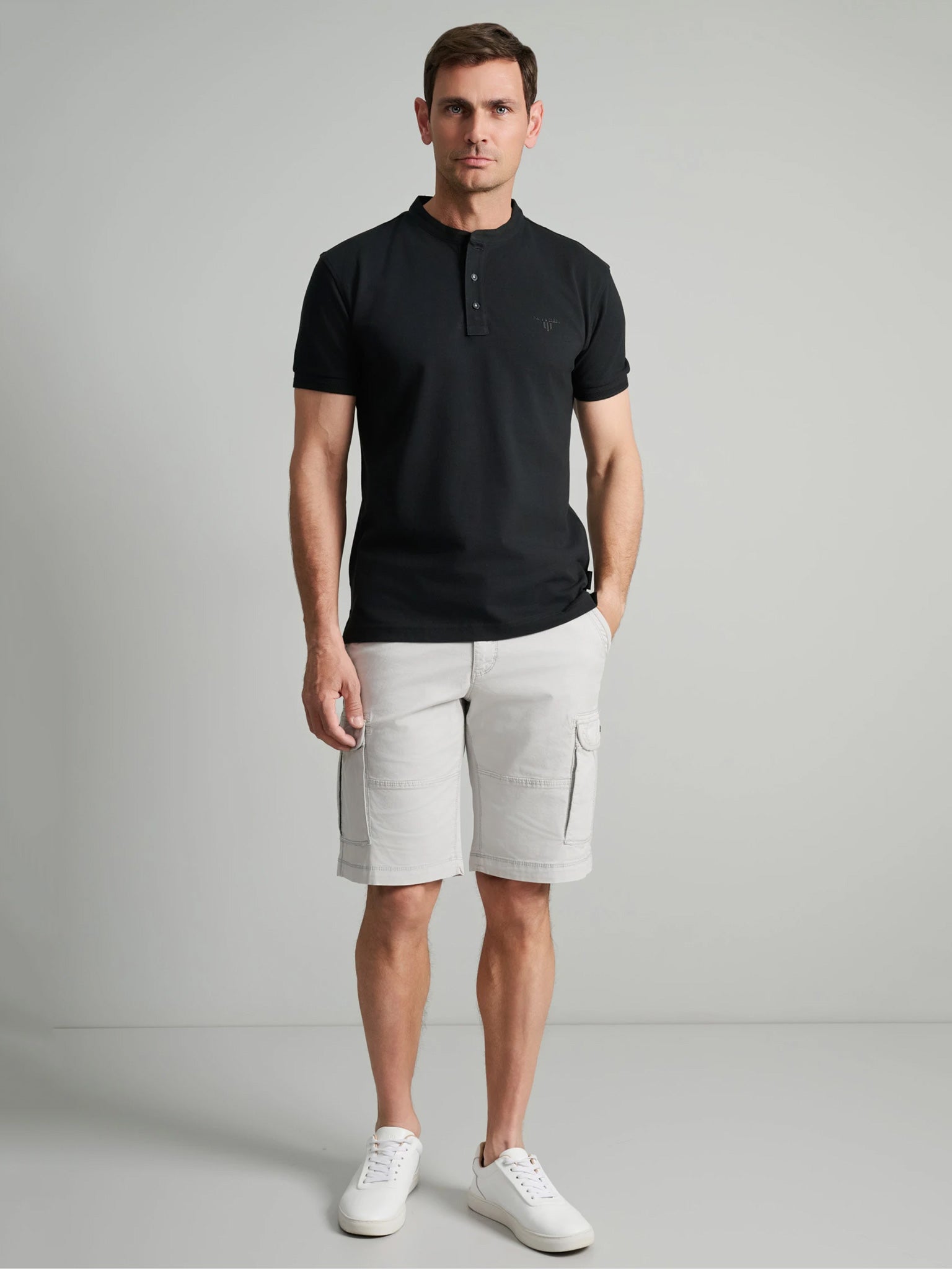 Ανδρικό polo mao γιακάς black 24GE.959/PB/YL.3 | 24GE.959/PB/YL.3