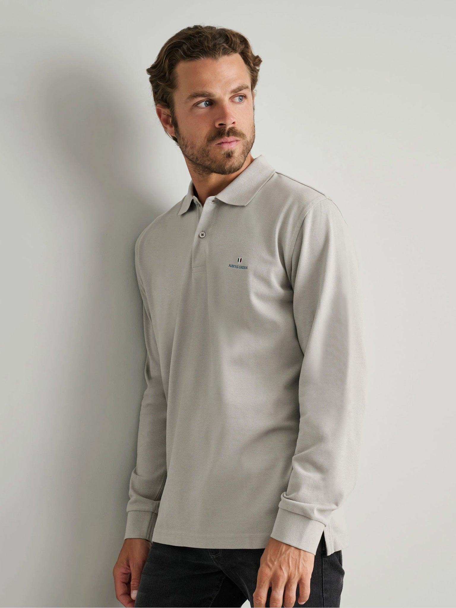 Ανδρική μπλούζα polo grey stone 24GE.500.8 | 24GE.500.8