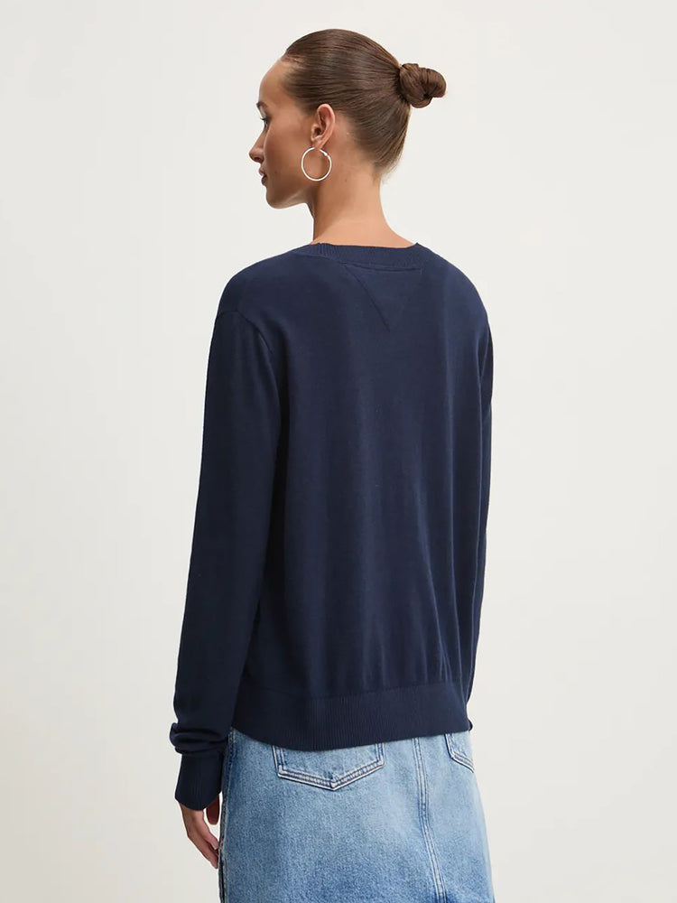 Γυναικεία μπλούζα πλεκτή TJW ESSENTIAL VNECK SWEATER EXT DW0DW18670DRO | DW0DW18670DRO