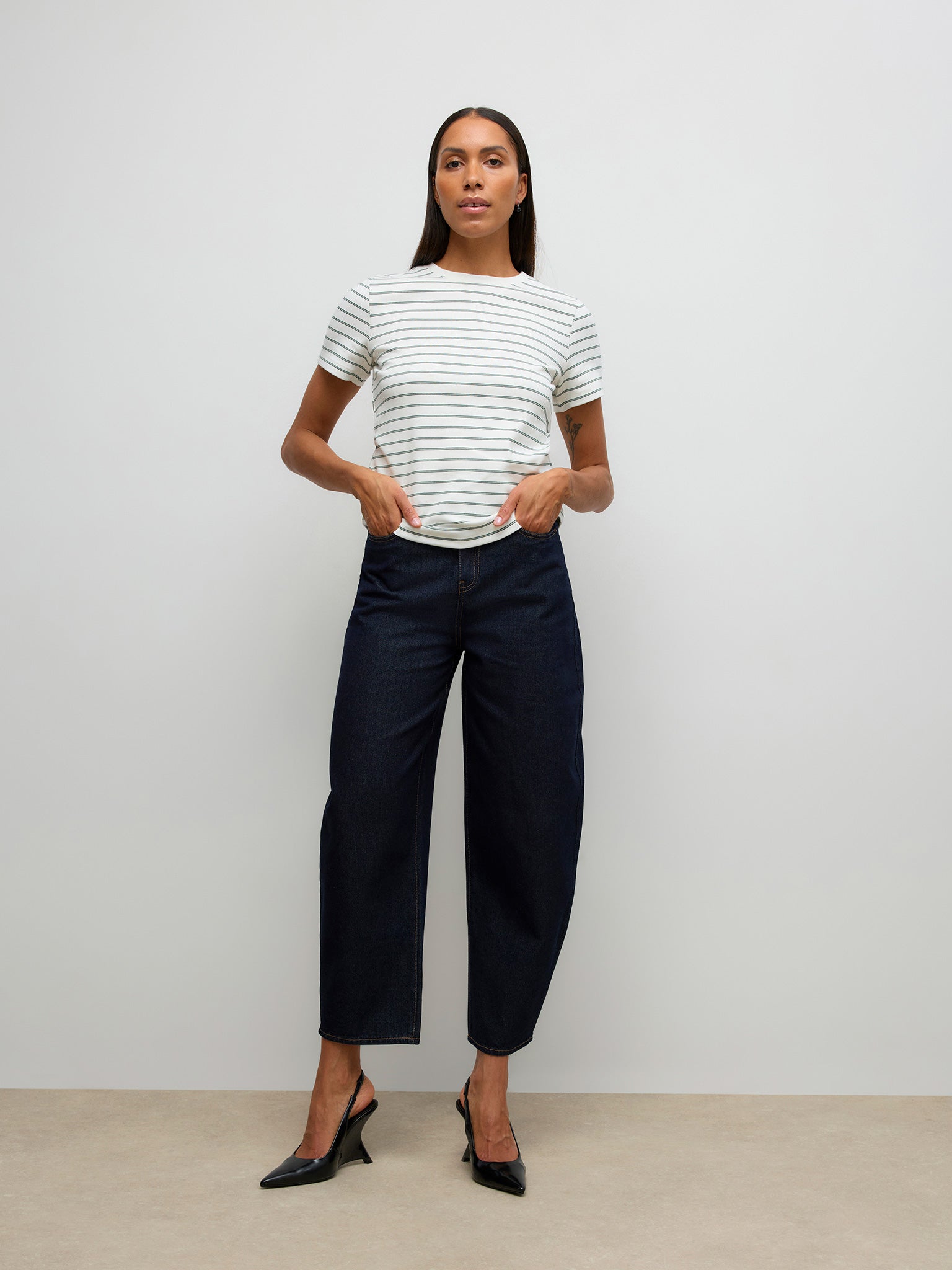 Γυναικείο t-shirt πράσινη ρίγα | 10342731