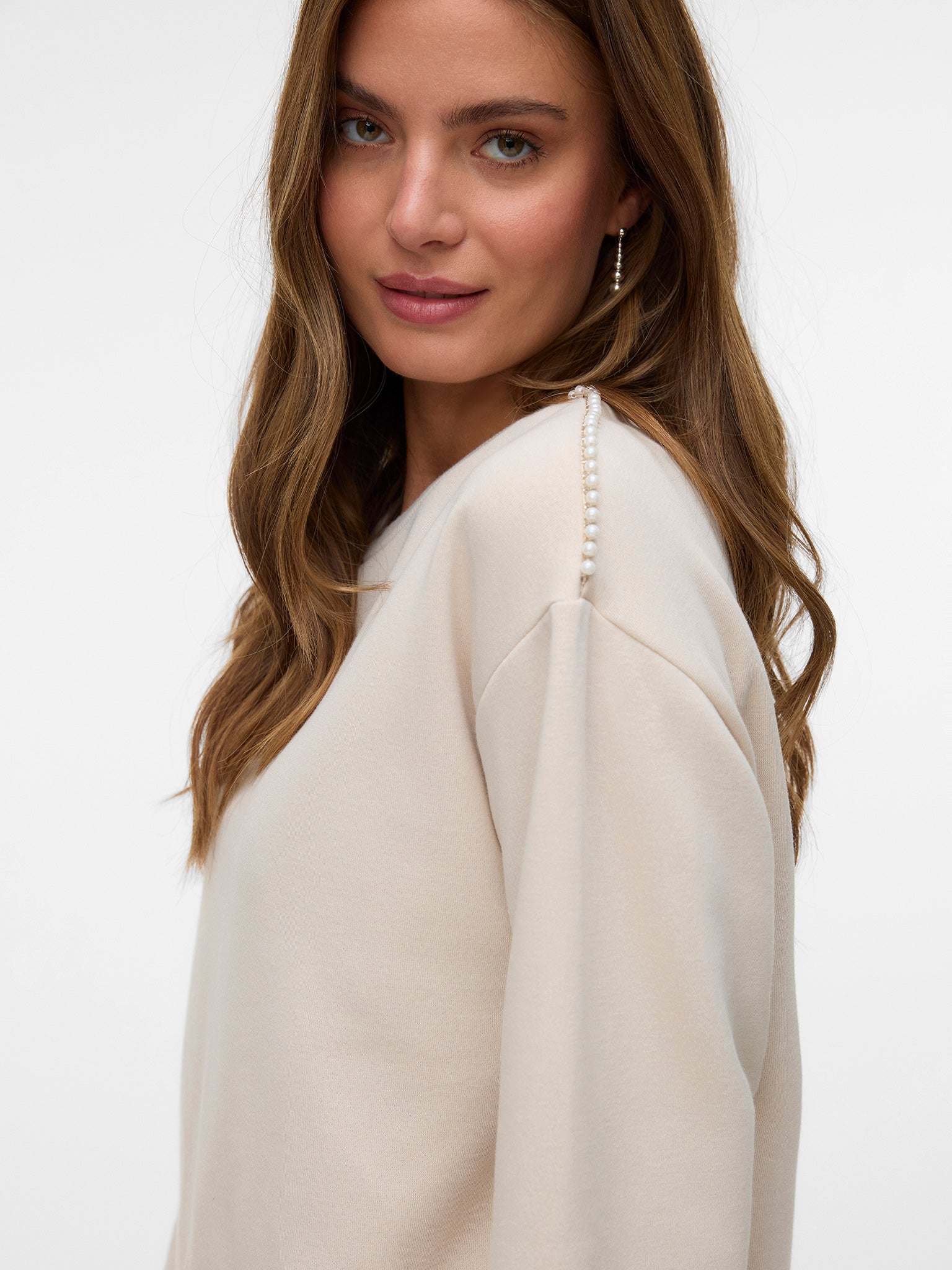 Γυναικεία μπλούζα φούτερ VMDAISY PEARL O-NECK SWEAT JRS 10338101 | 10338101