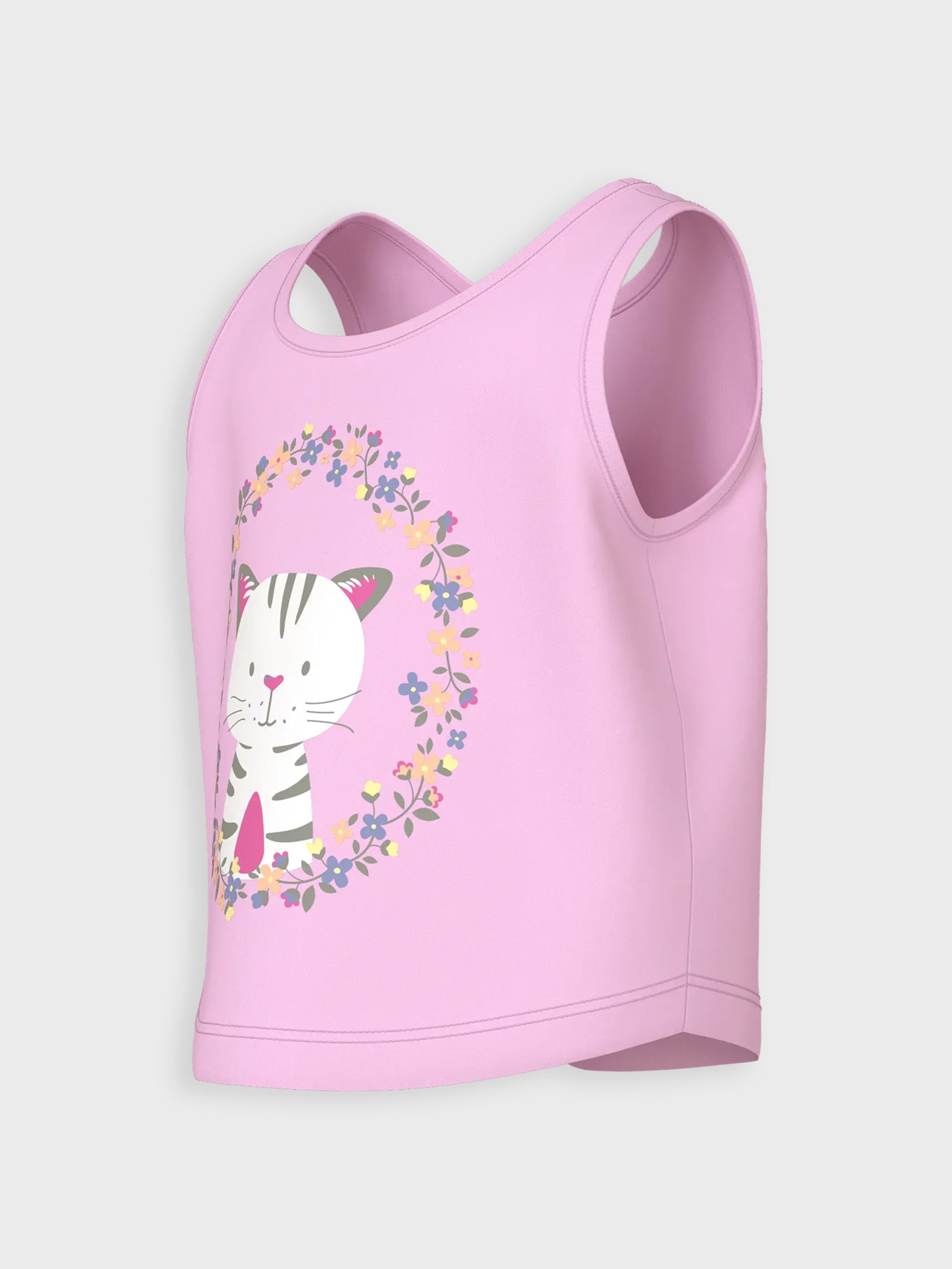 Παιδική μπλούζα μακό flower cat NMFVIGEA TANK SHORT TOP 13241642 | 13241642