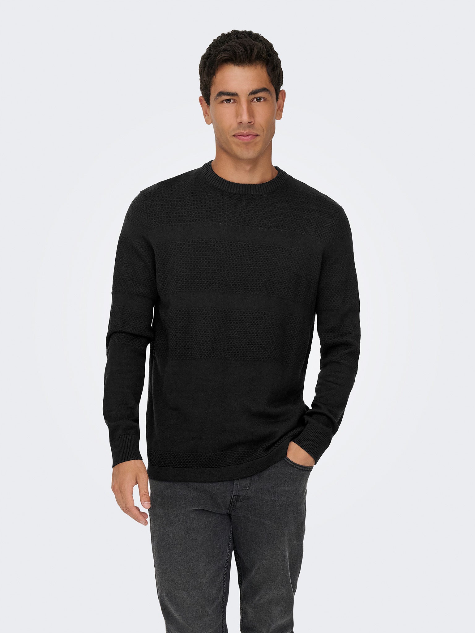 Ανδρική μπλούζα πλεκτή ONSMALIK REG 12 PINAPLE CREW KNIT NOOS 22033298 | 22033298