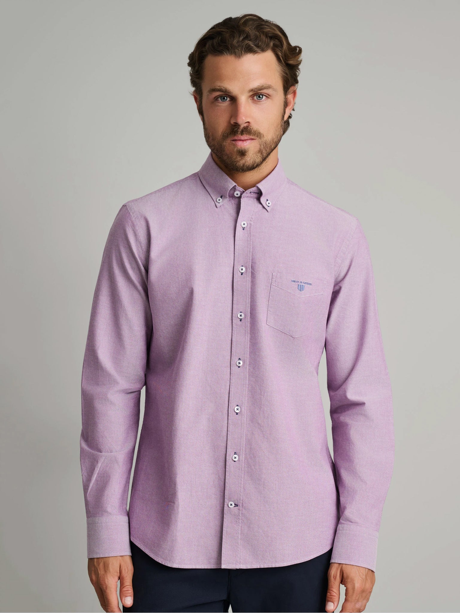 Ανδρικό πουκάμισο violet 24NG.KR130/1B.1 | 24NG.KR130/1B.1