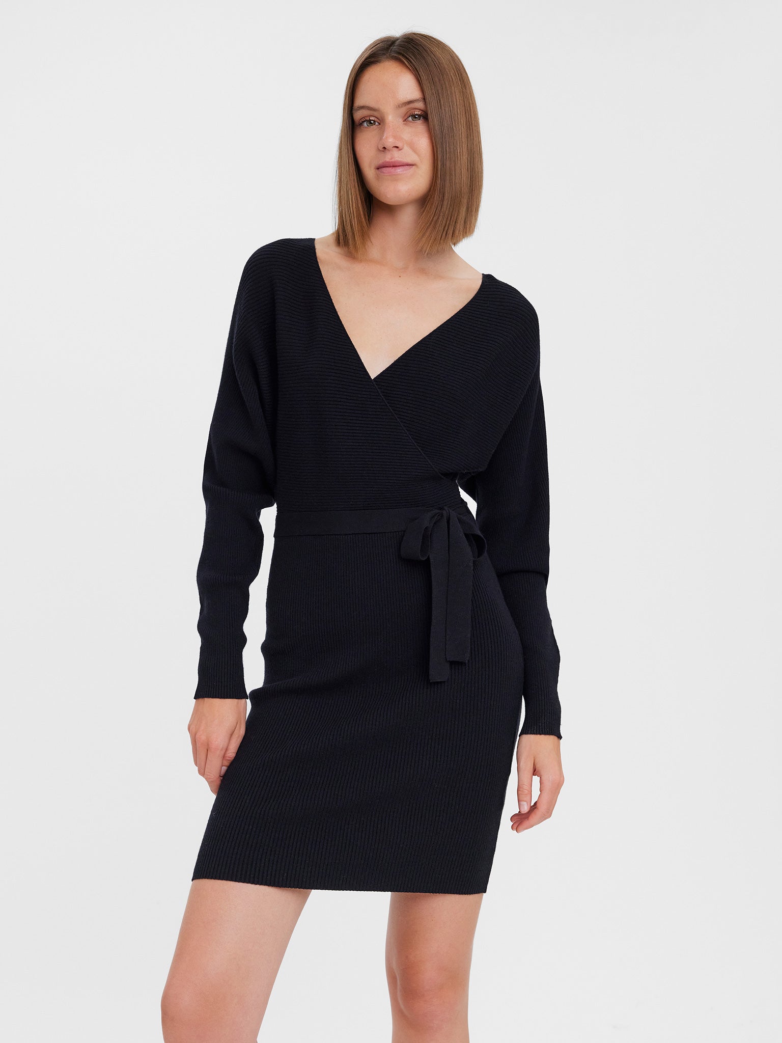 Γυναικείο φόρεμα πλεκτό VMHOLLYREM LS V-NECK DRESS GA NOOS 10269251 | 10269251