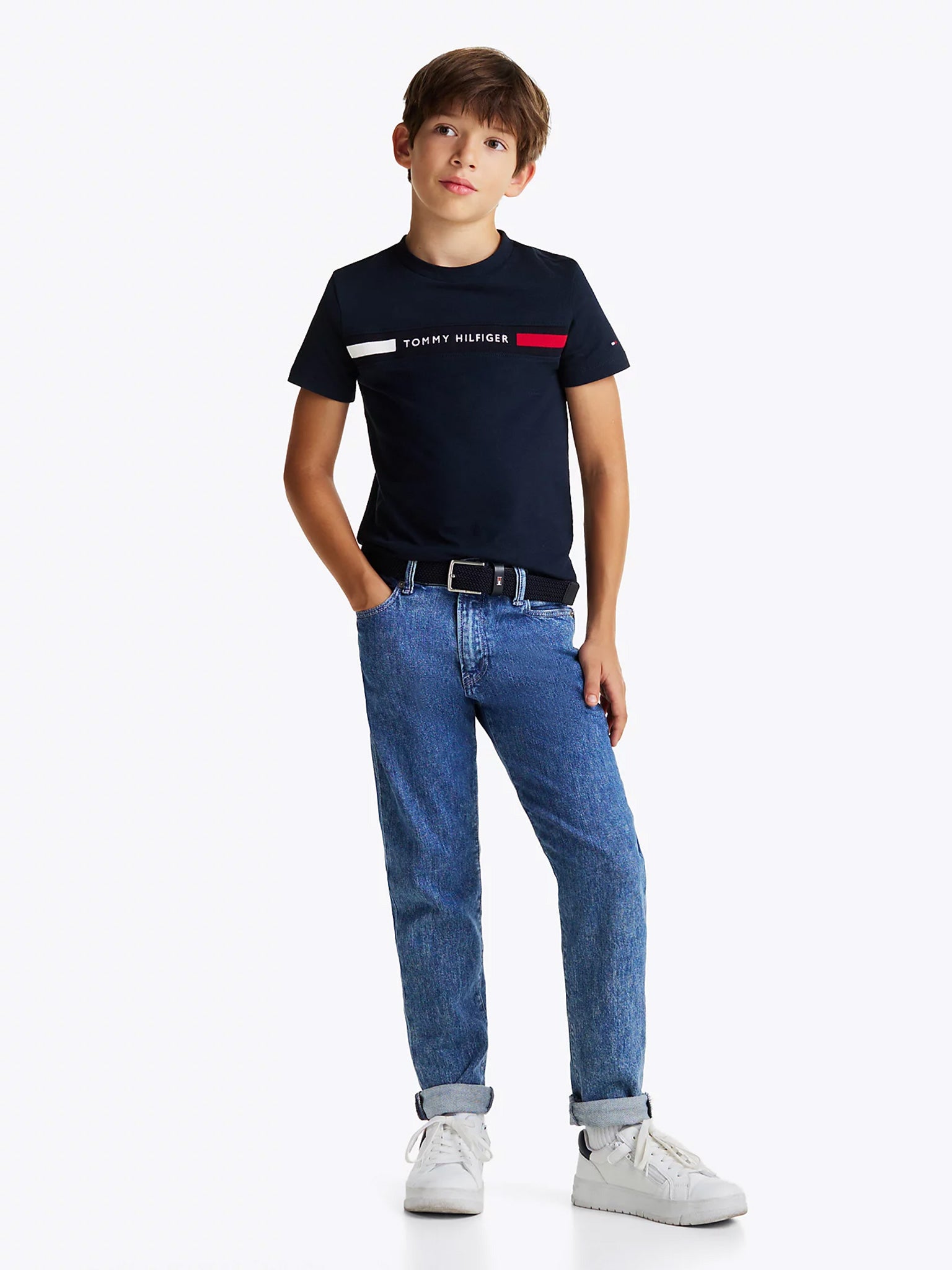 Παιδική μπλούζα μακό TH RIB REG TEE SS KB0KB09351C1G | KB0KB09351C1G