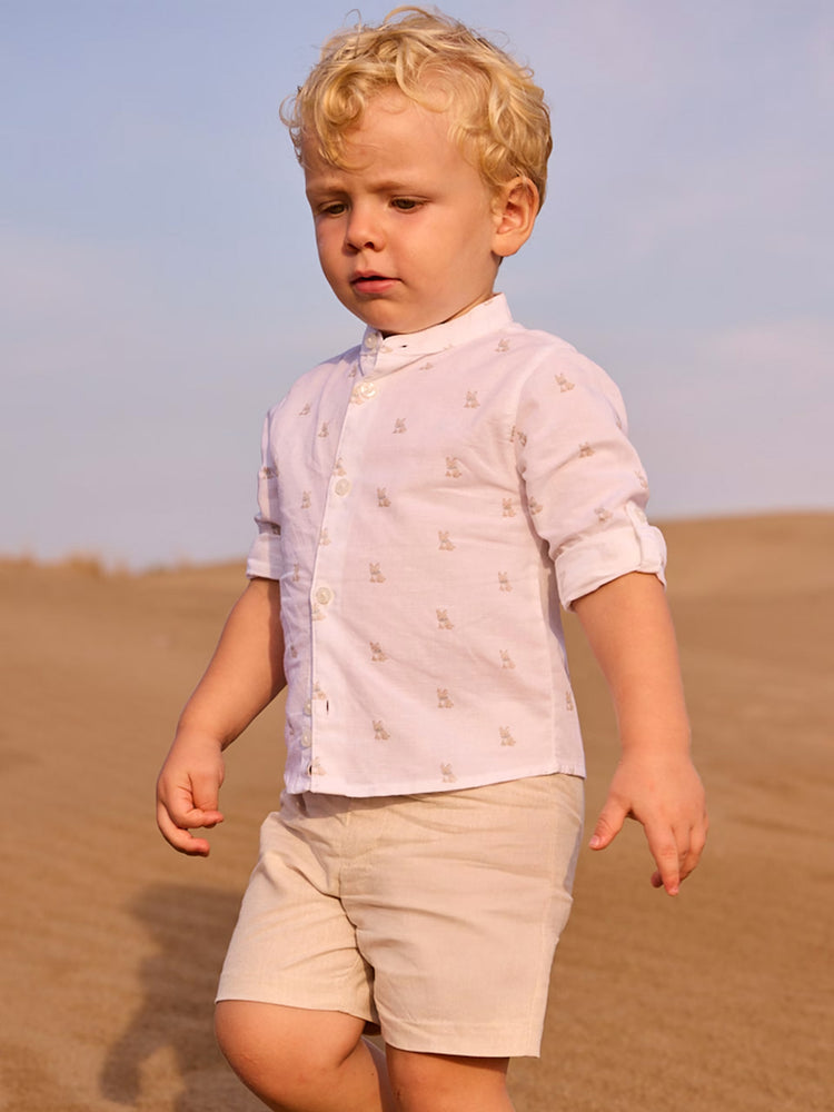 Βρεφική βερμούδα λινή suiting | 26-01215-047