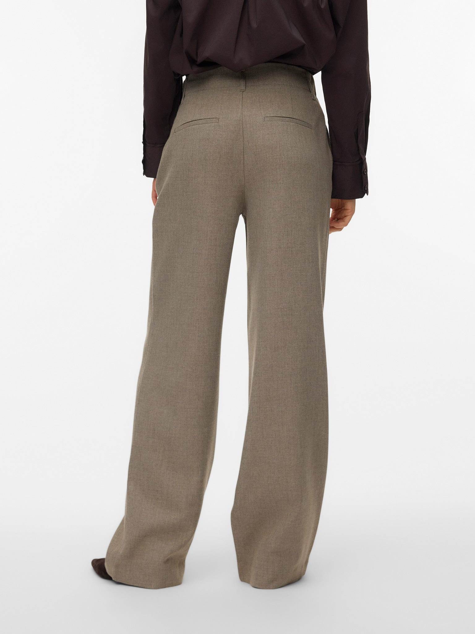 Γυναικείο παντελόνι μελανζέ VMBESTIE HW WIDE PANT NOOS 10349879 | 10349879