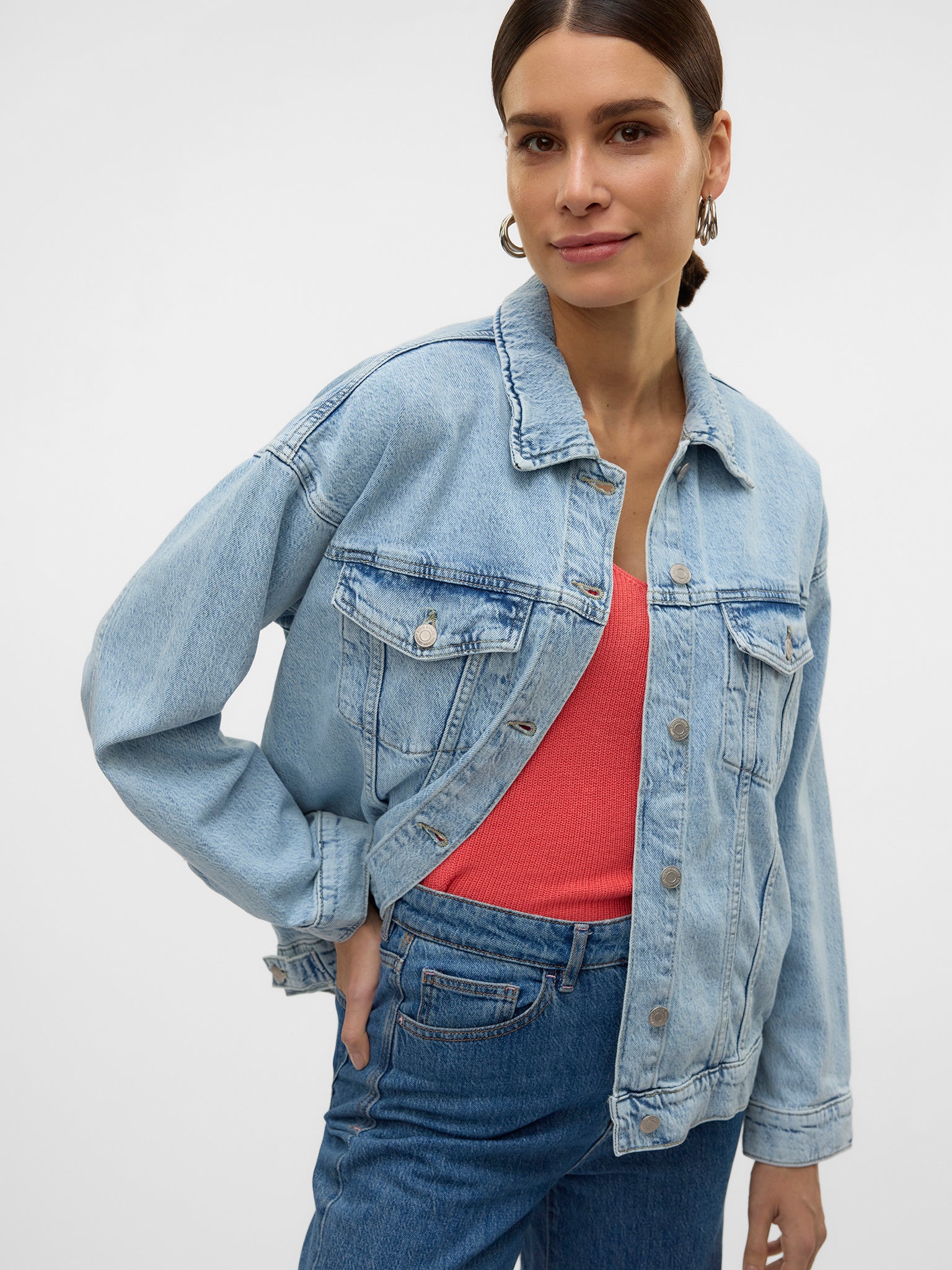 Γυναικείο τζάκετ τζιν light blue VMTESSA LS OVERSIZE DENIM JACKET GA NOOS 10329868 | 10329868