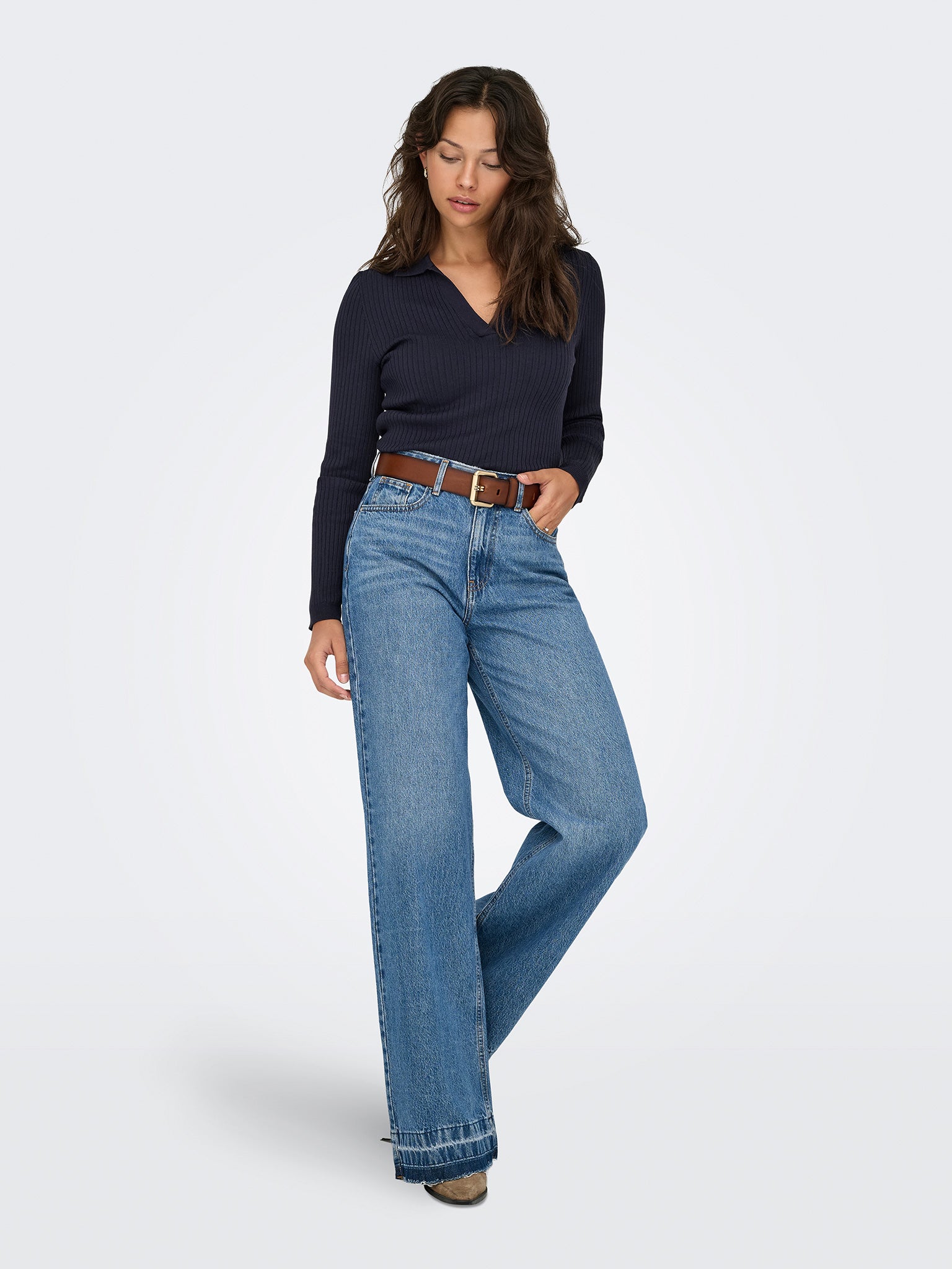 Γυναικεία μπλούζα πλεκτή ONLKAYA LS POLO KNT NOOS 15344841 | 15344841