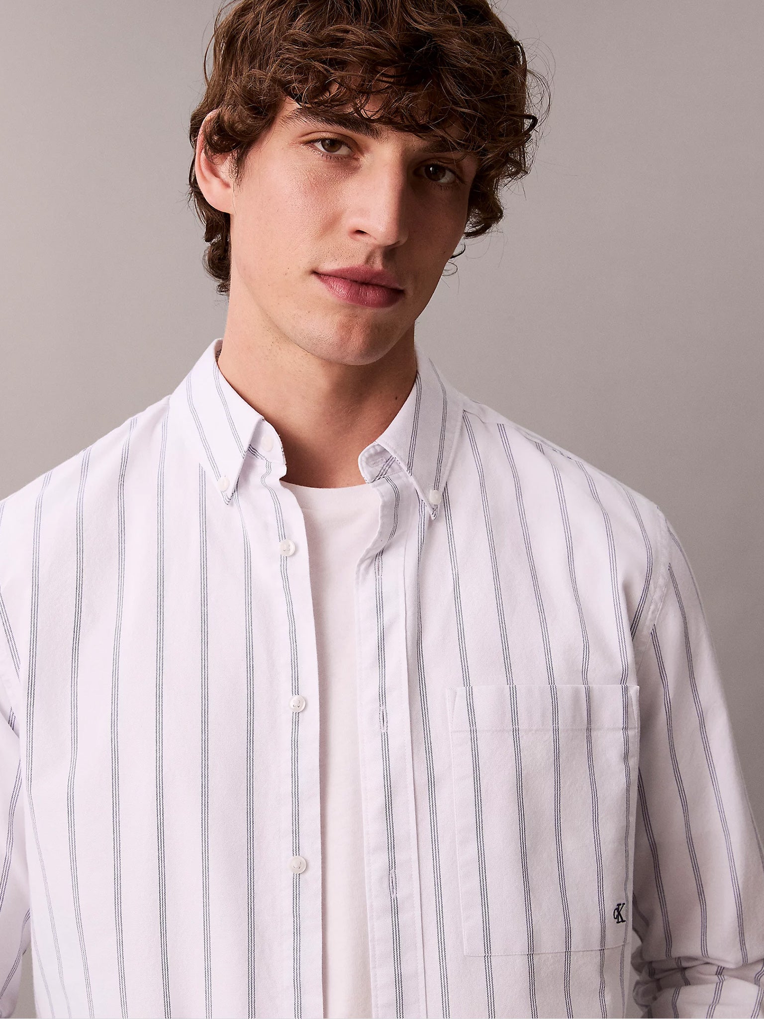 Ανδρικό πουκάμισο ριγέ LS STRIPE OXFORD CLASSIC SHIRT LV04RE113GYAA | LV04RE113GYAA