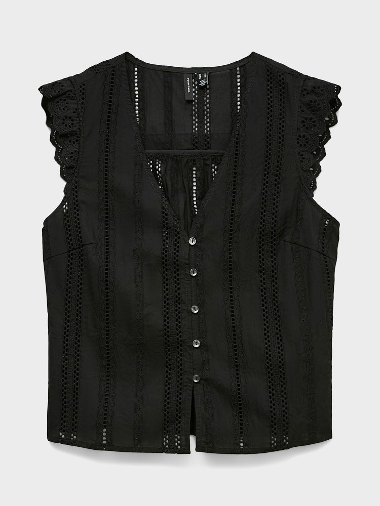 Γυναικείο top με δαντέλα VMBELL EMB SL TOP WVN 10348259 | 10348259